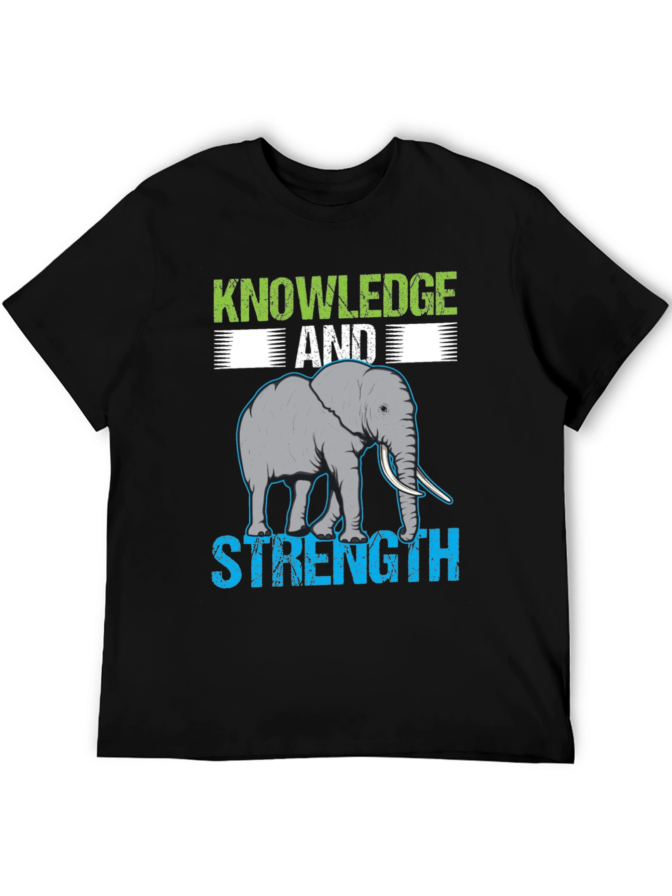 Knowledge & Strength Elephant Graphic T-Shirt