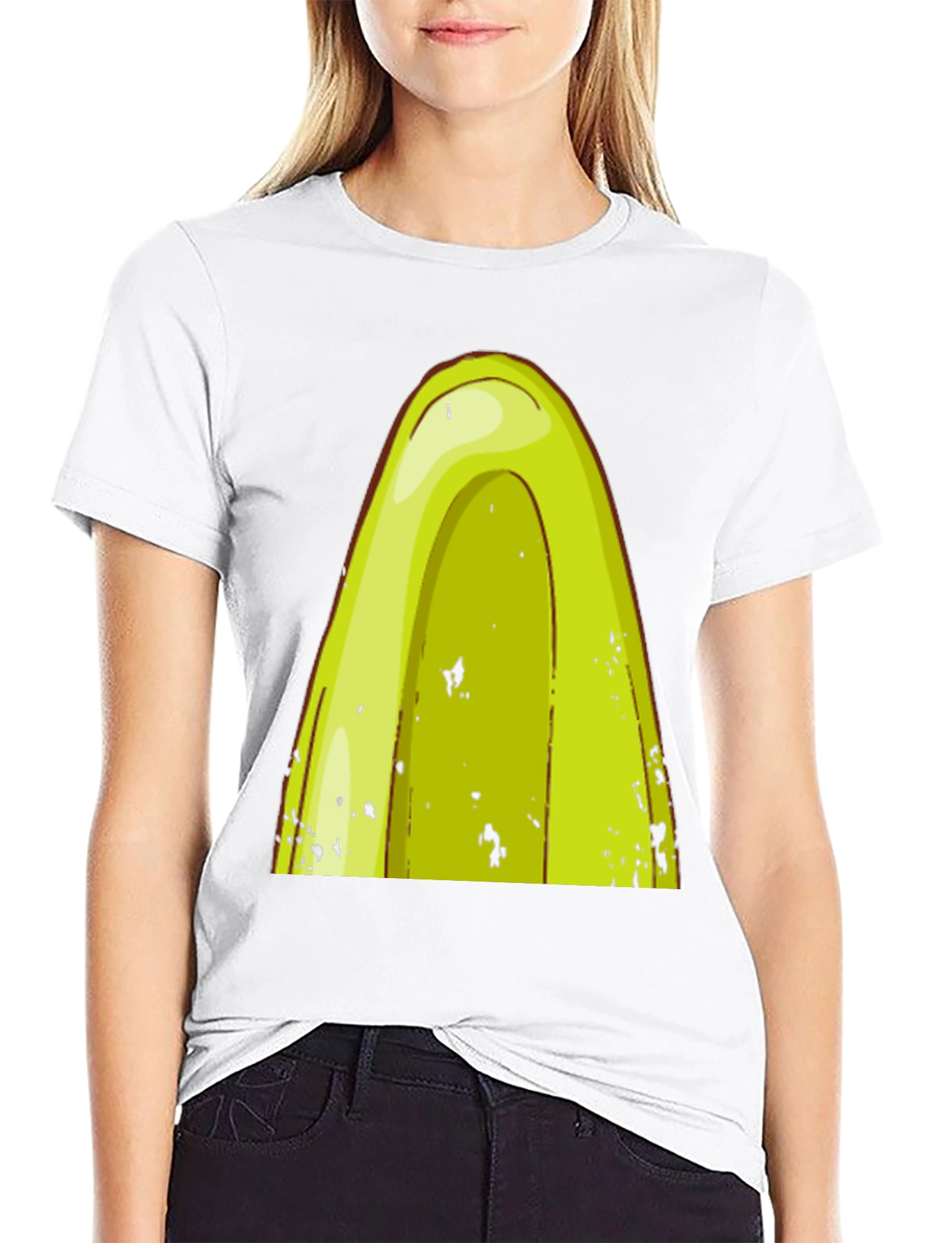 Avocado Cartoon Graphic Tee - Black T-Shirt