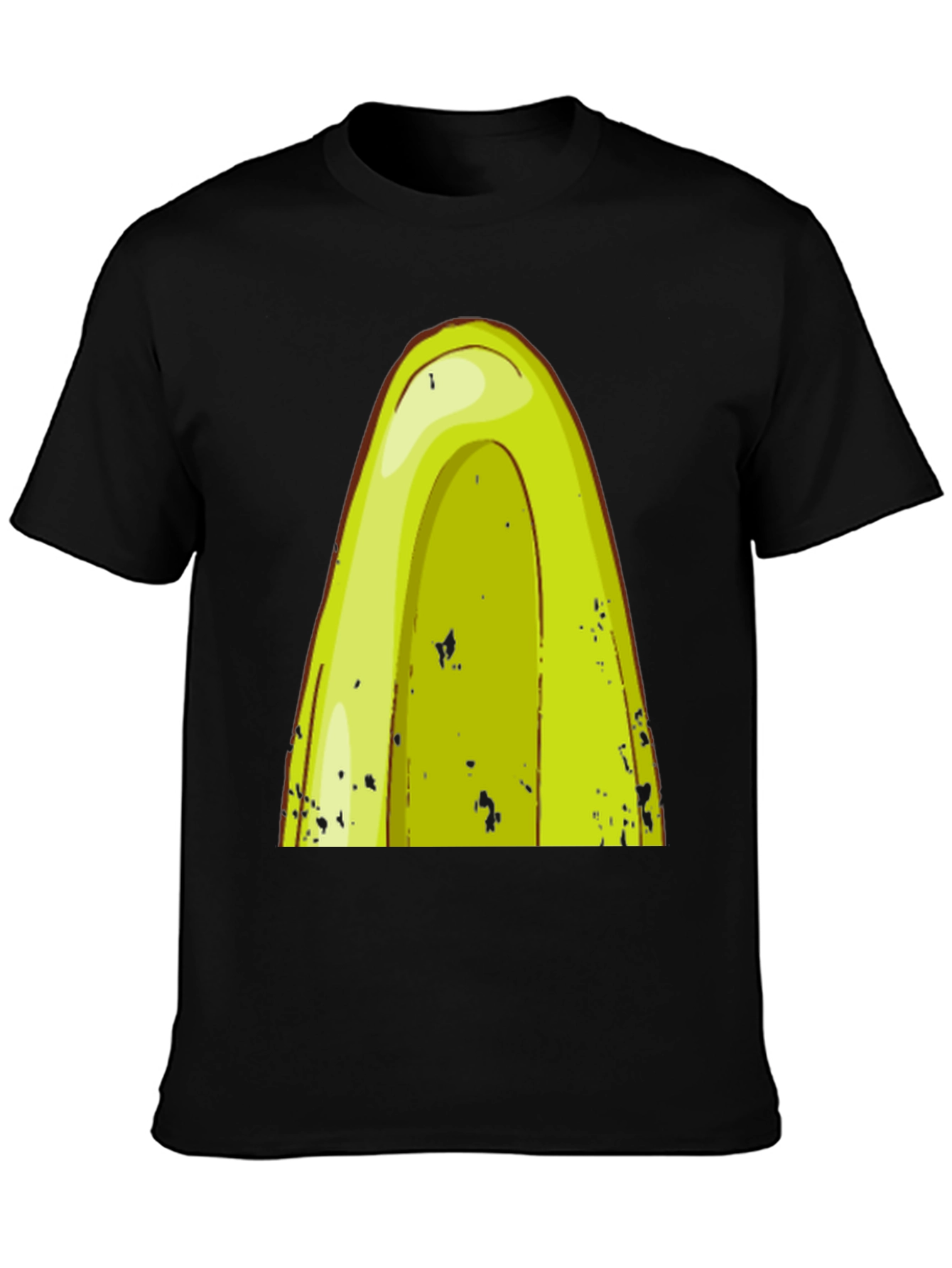 Avocado Cartoon Graphic Tee - Black T-Shirt