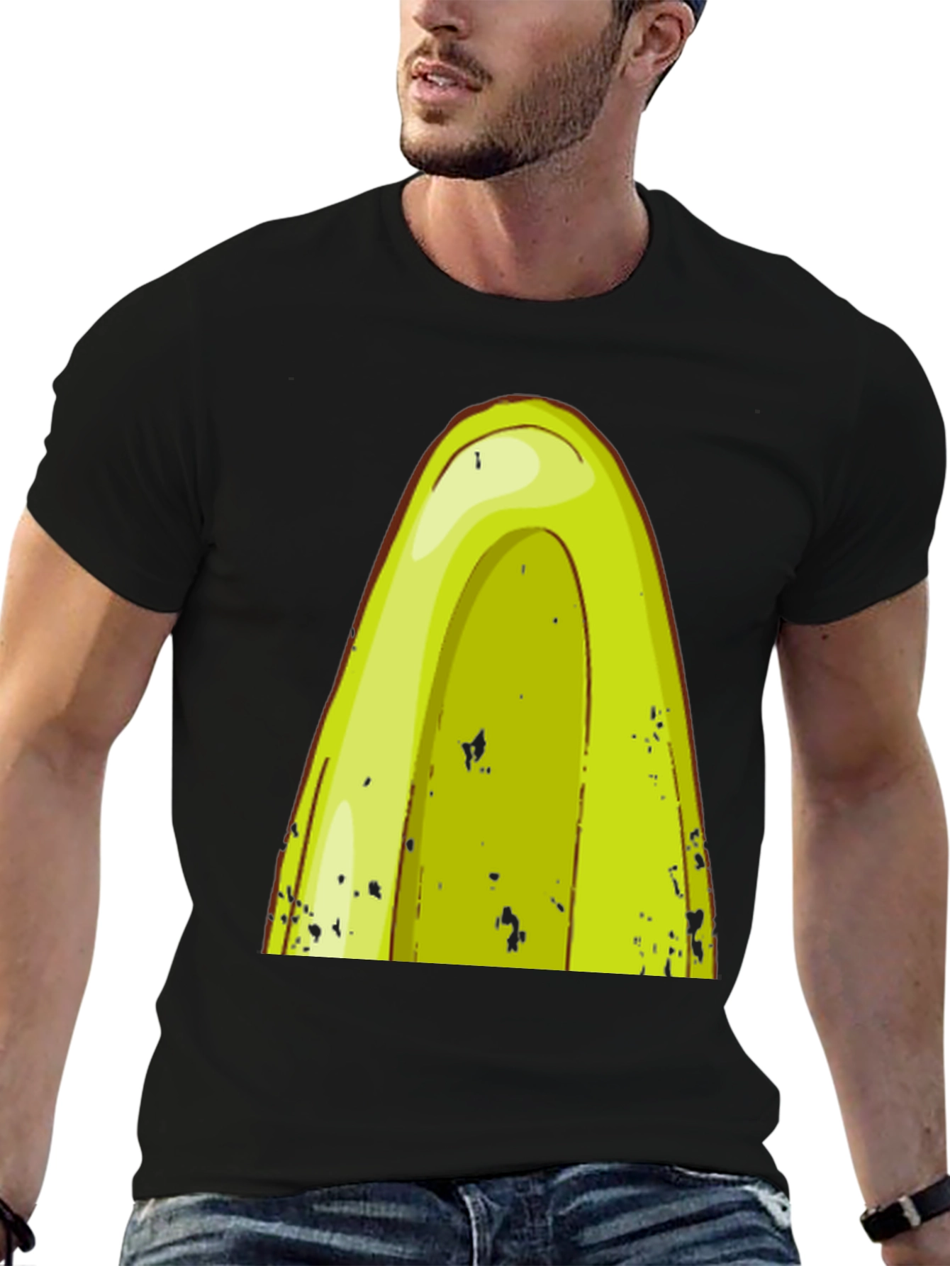 Avocado Cartoon Graphic Tee - Black T-Shirt