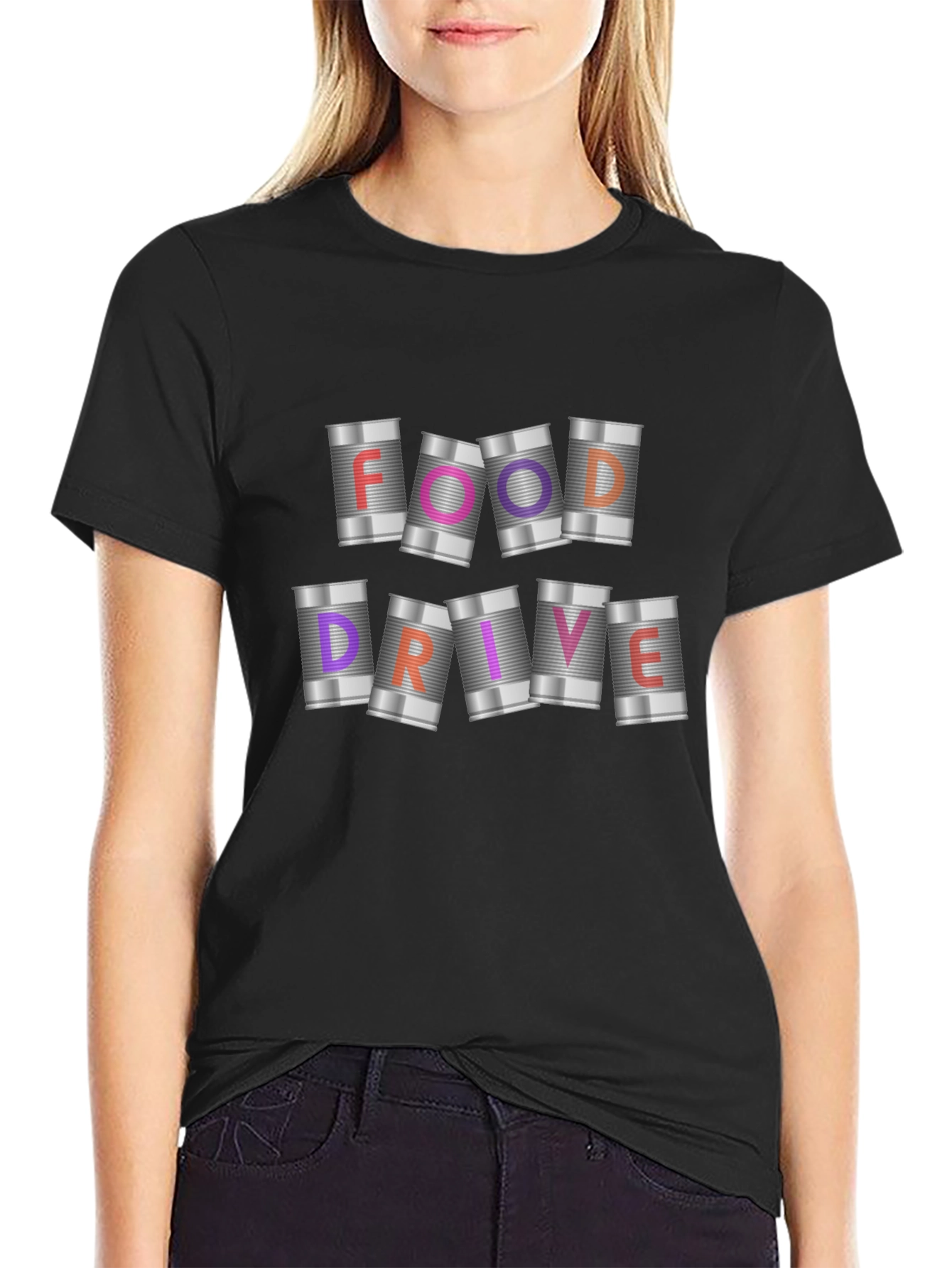 Food Drive T-Shirt: Canned Goods Design