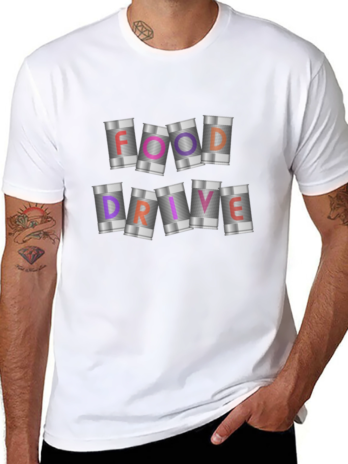 Food Drive T-Shirt: Canned Goods Design