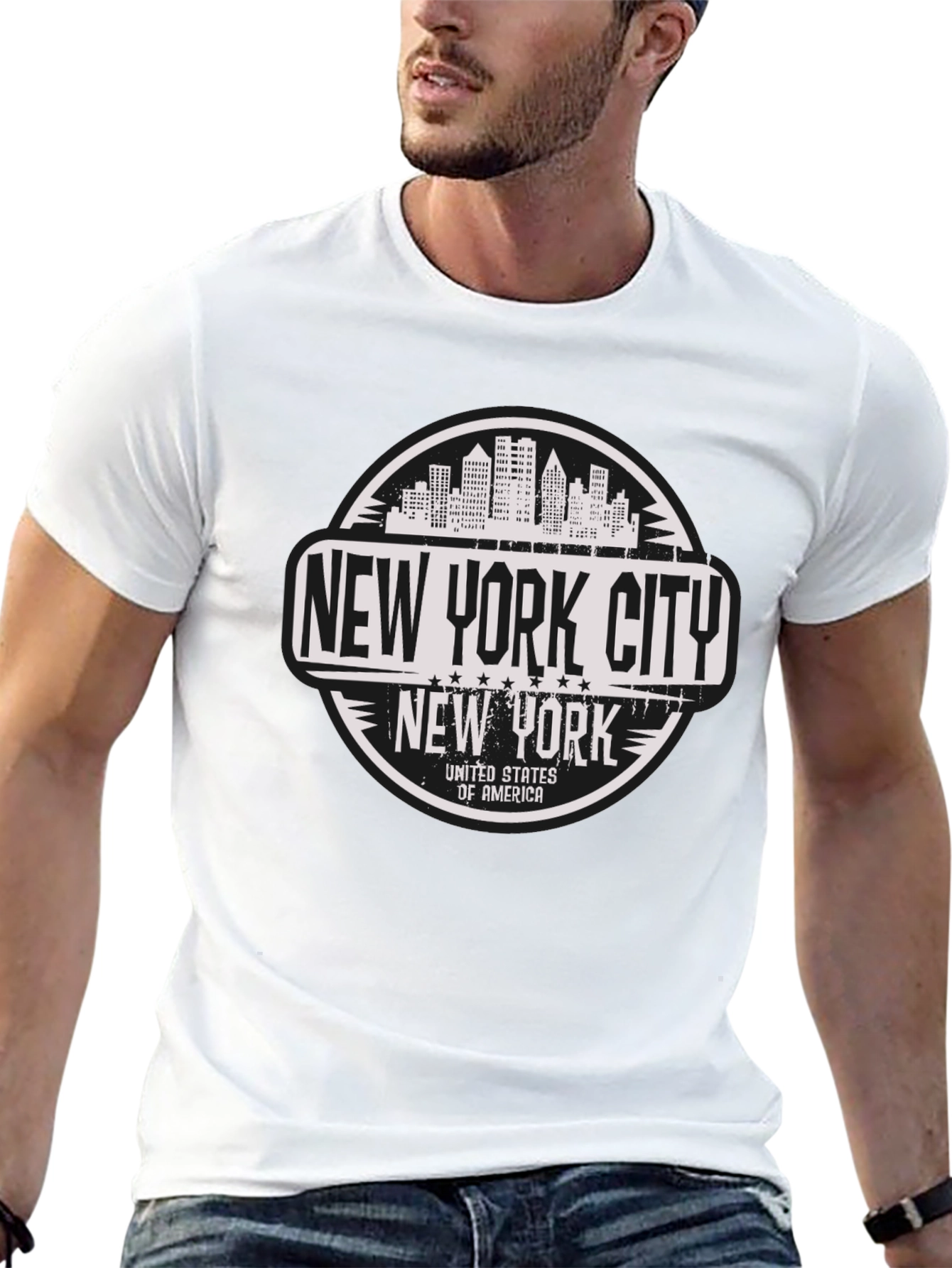 New York City T-Shirt - USA Skyline Design
