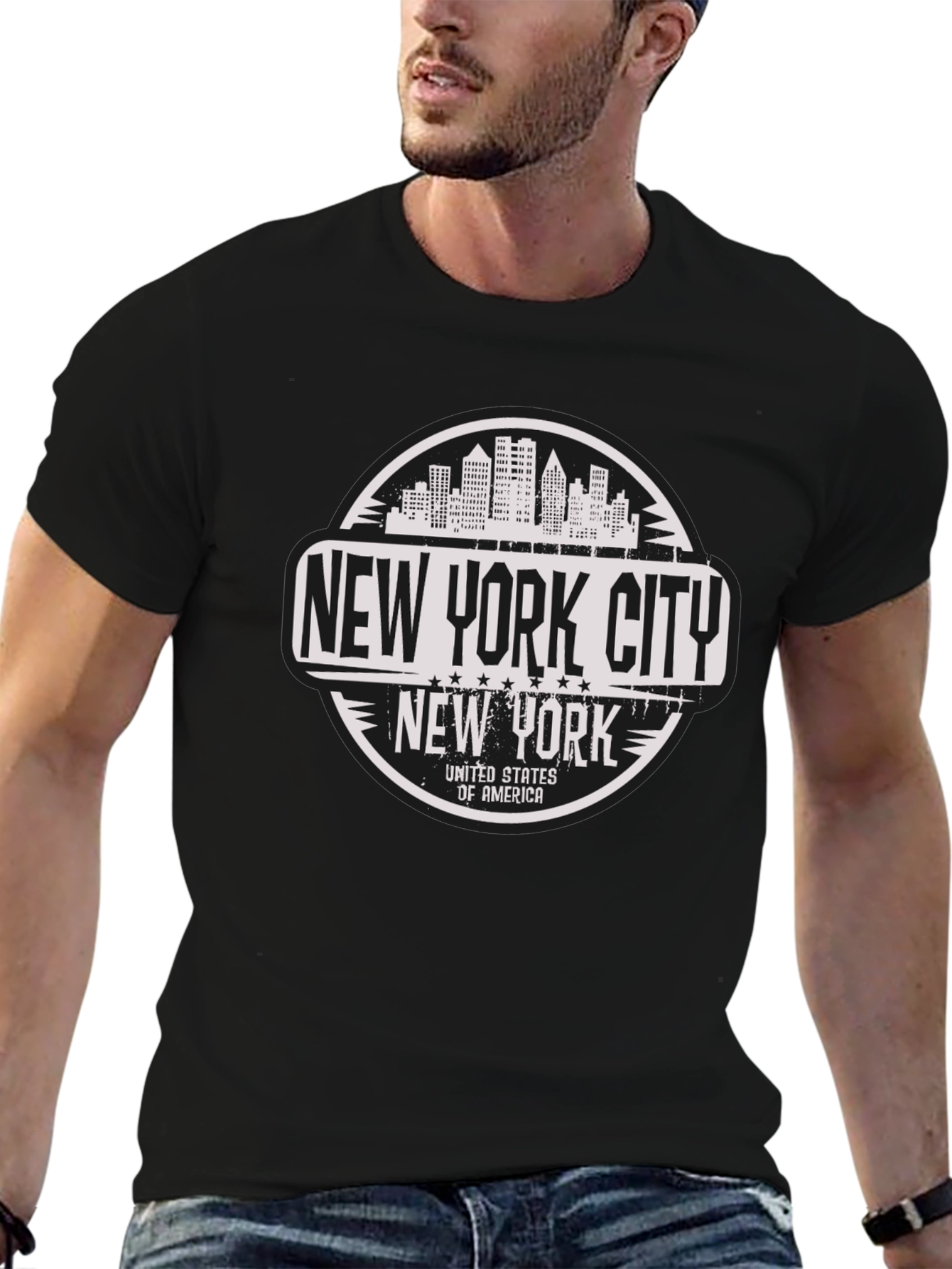 New York City T-Shirt - USA Skyline Design