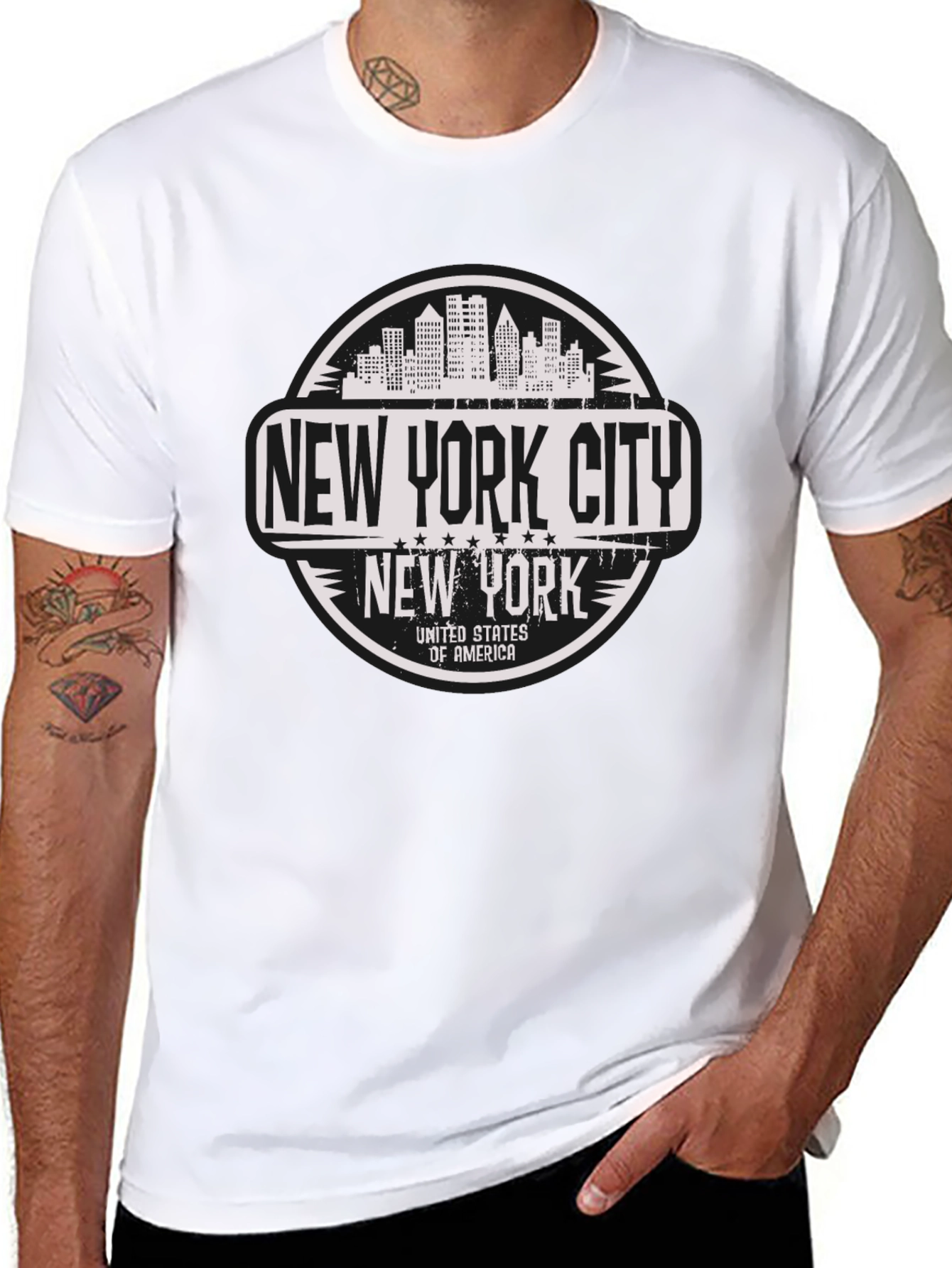 New York City T-Shirt - USA Skyline Design