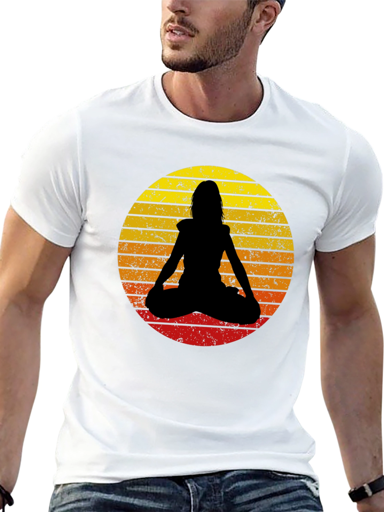 Yoga Silhouette Sunset Graphic Tee