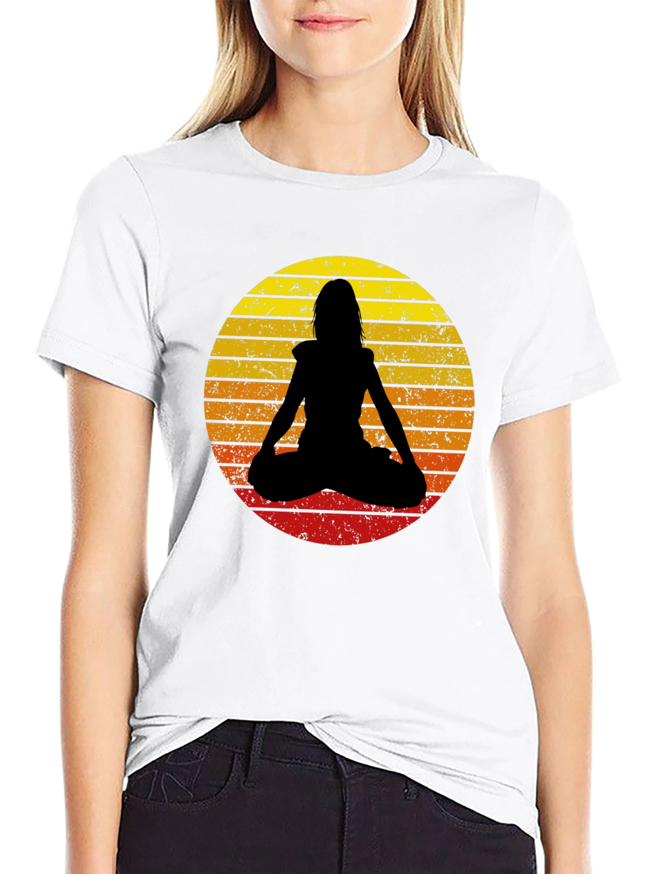 Yoga Silhouette Sunset Graphic Tee