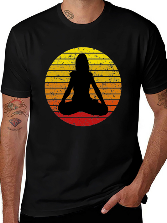 Yoga Silhouette Sunset Graphic Tee