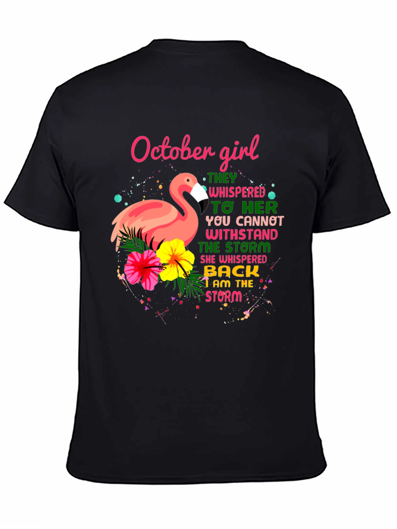 October Girl Flamingo Graphic T-Shirt