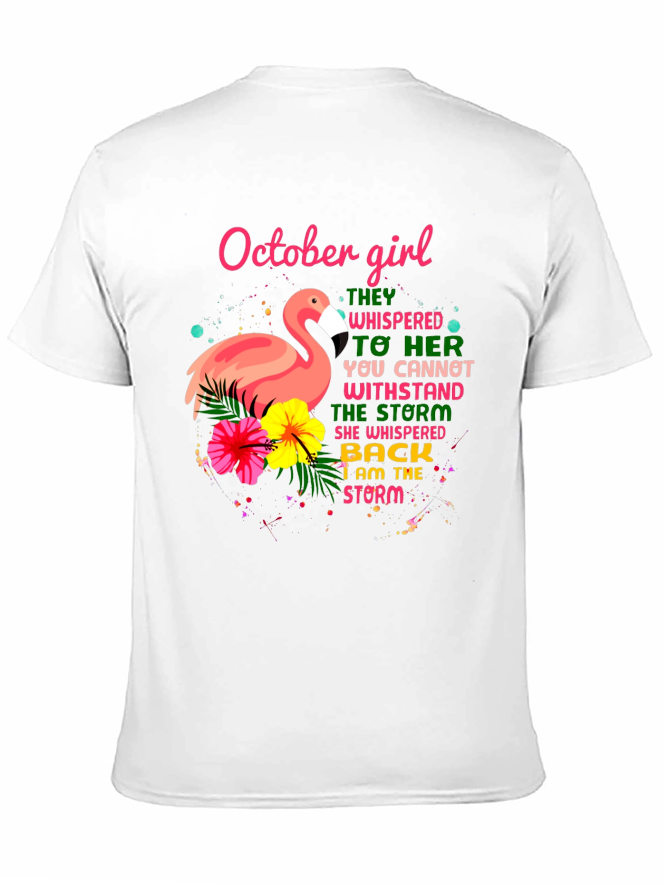 October Girl Flamingo Graphic T-Shirt