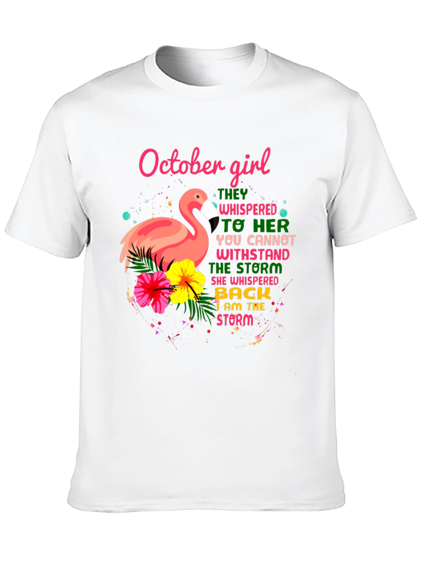 October Girl Flamingo Graphic T-Shirt