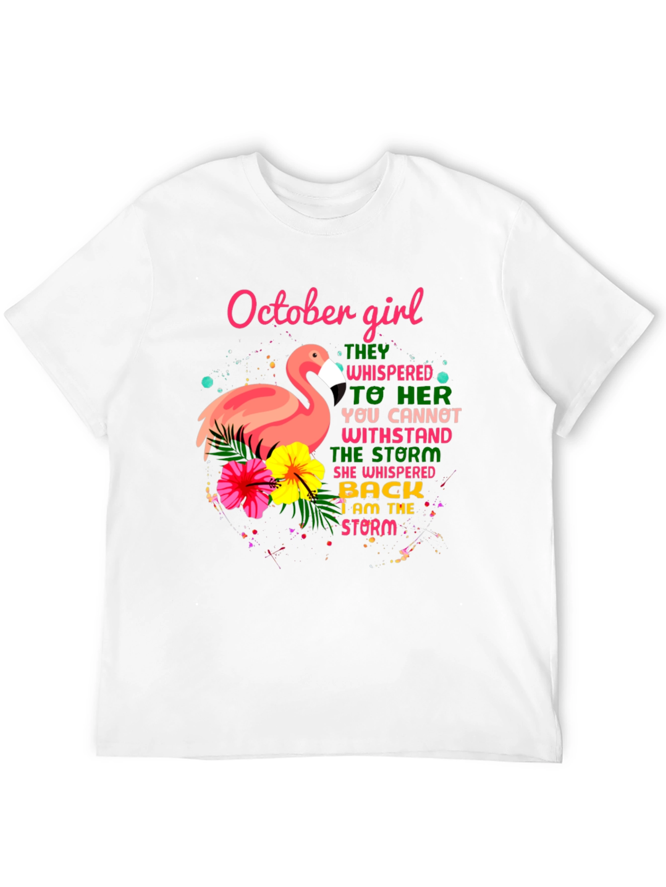 October Girl Flamingo Graphic T-Shirt