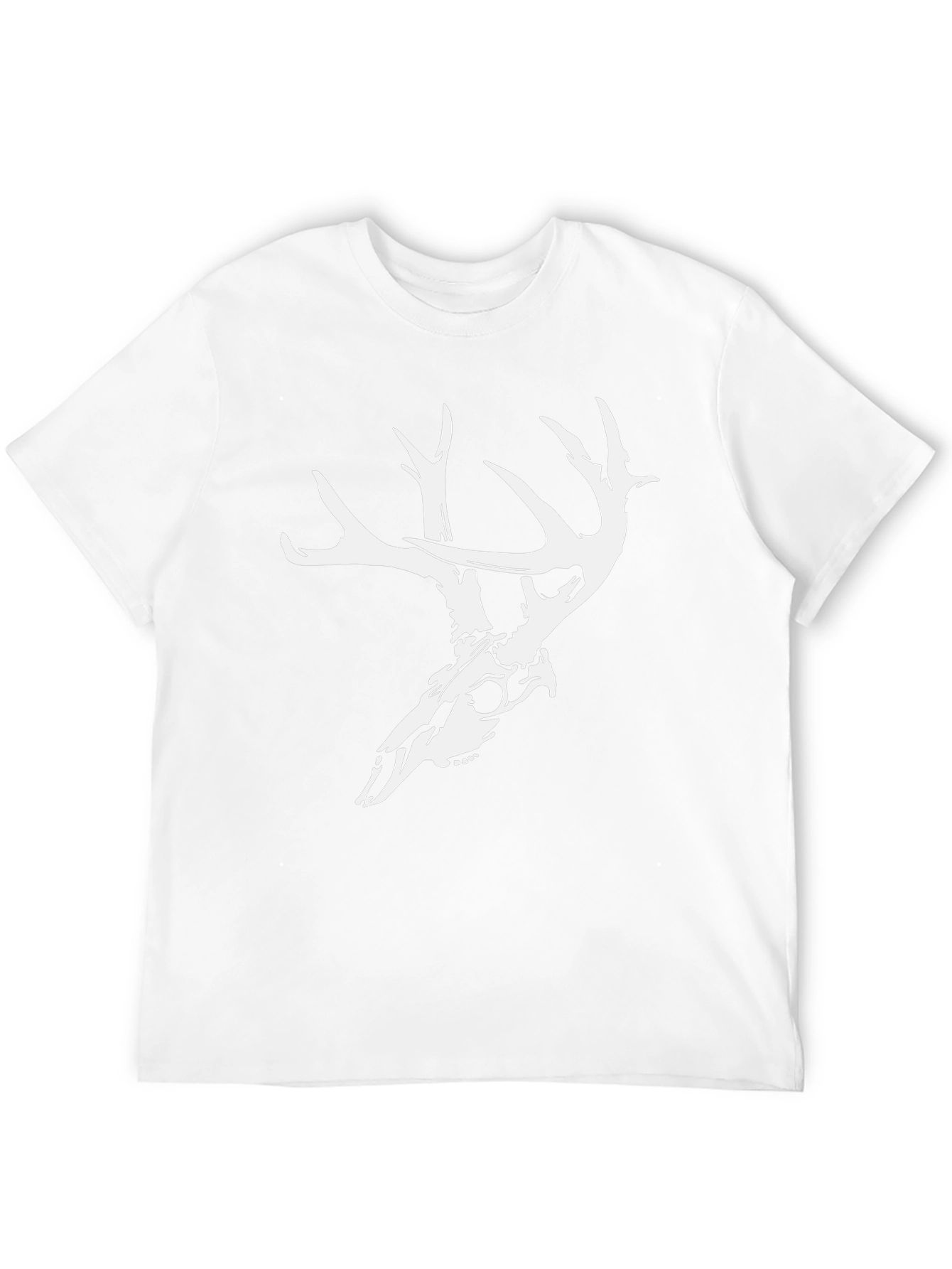 Mens Black Deer Skull Graphic Tee
