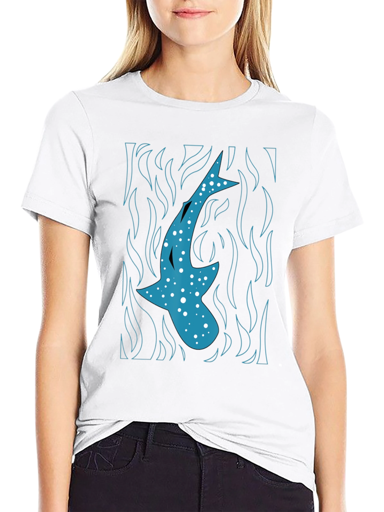 Whale Shark Graphic Tee - Mens Black T-Shirt