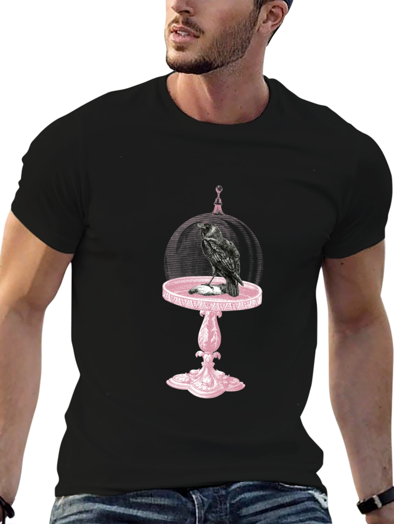 Raven on Table T-Shirt - Gothic Style