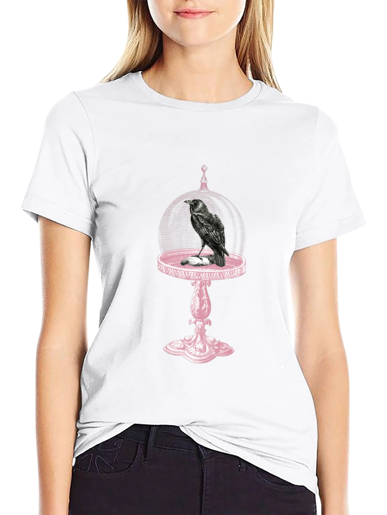Raven on Table T-Shirt - Gothic Style