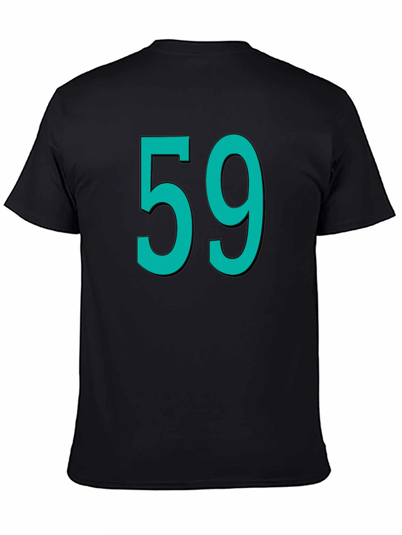 Number 59 Graphic Tee - Black Cotton Casual