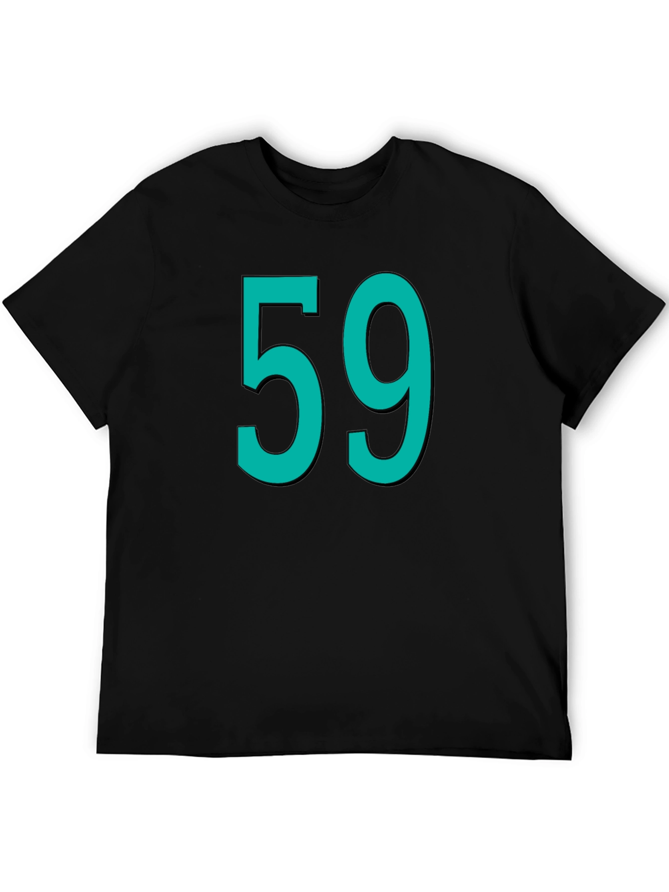 Number 59 Graphic Tee - Black Cotton Casual