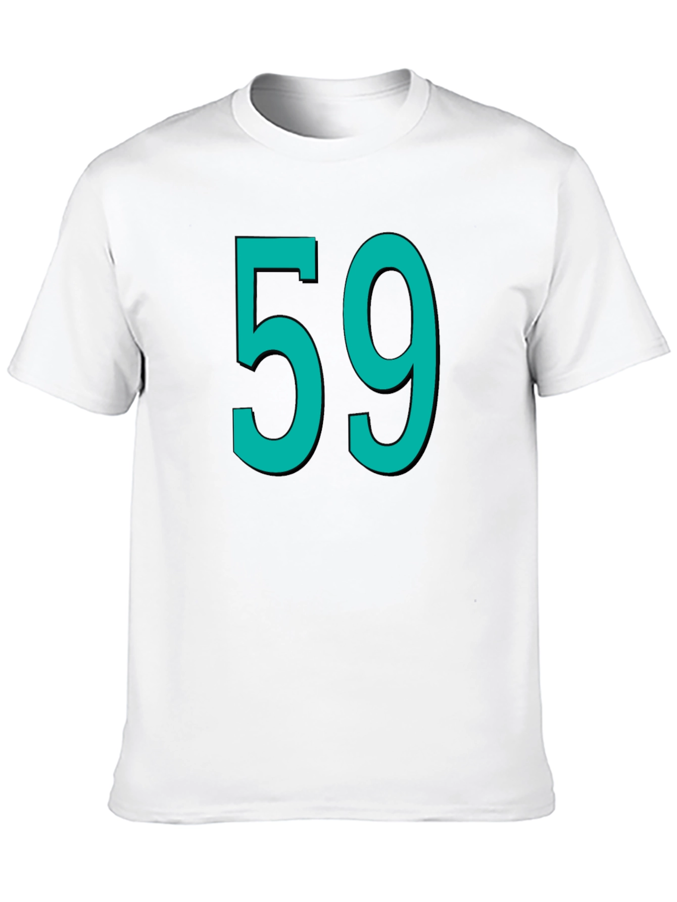 Number 59 Graphic Tee - Black Cotton Casual