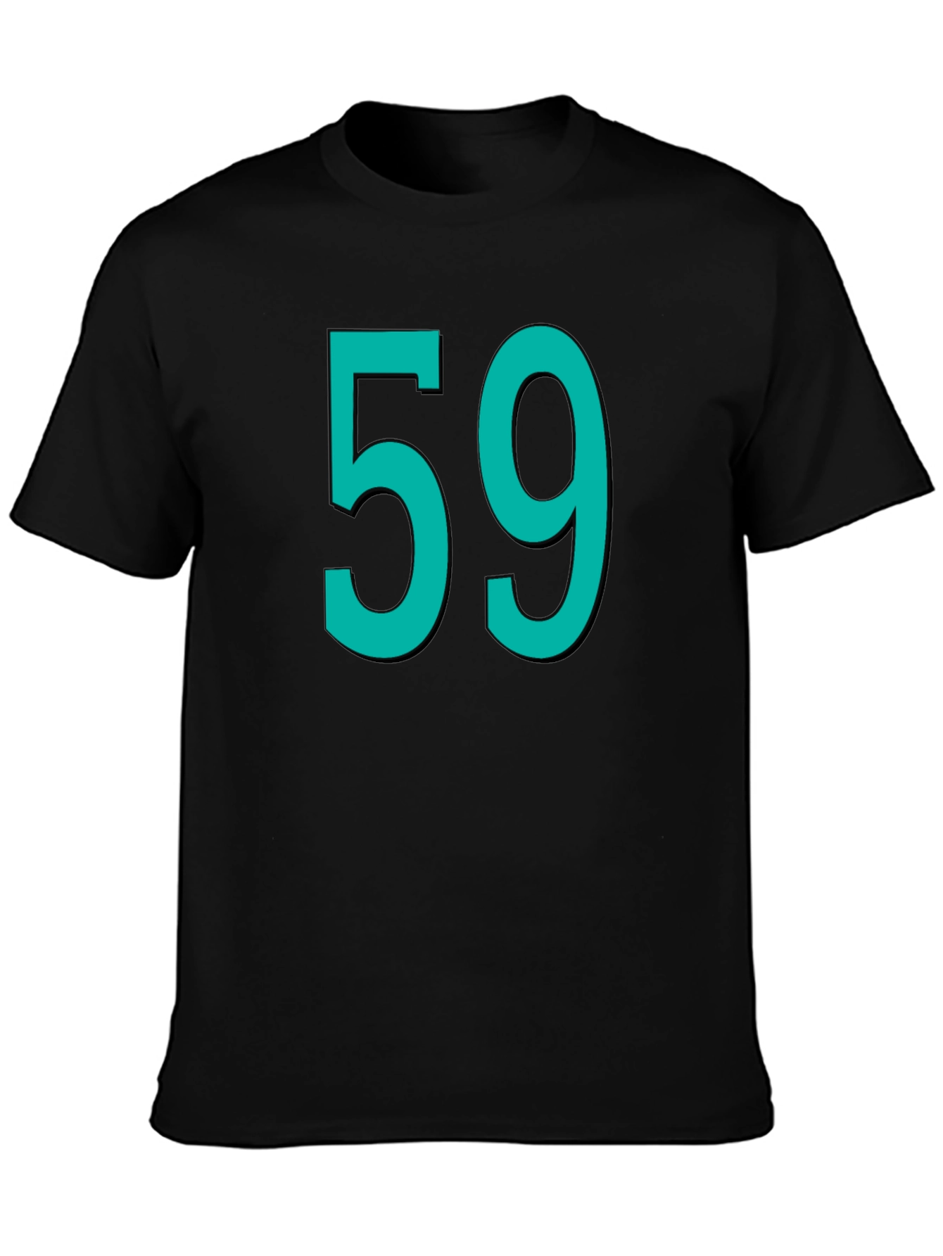 Number 59 Graphic Tee - Black Cotton Casual