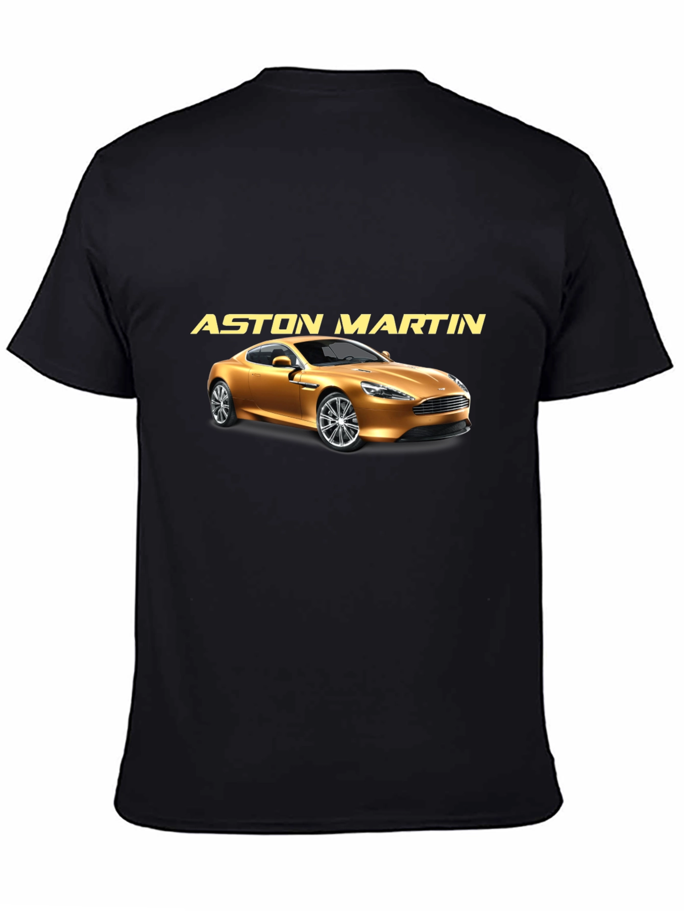 Aston Martin Car Graphic Tee - Black Cotton