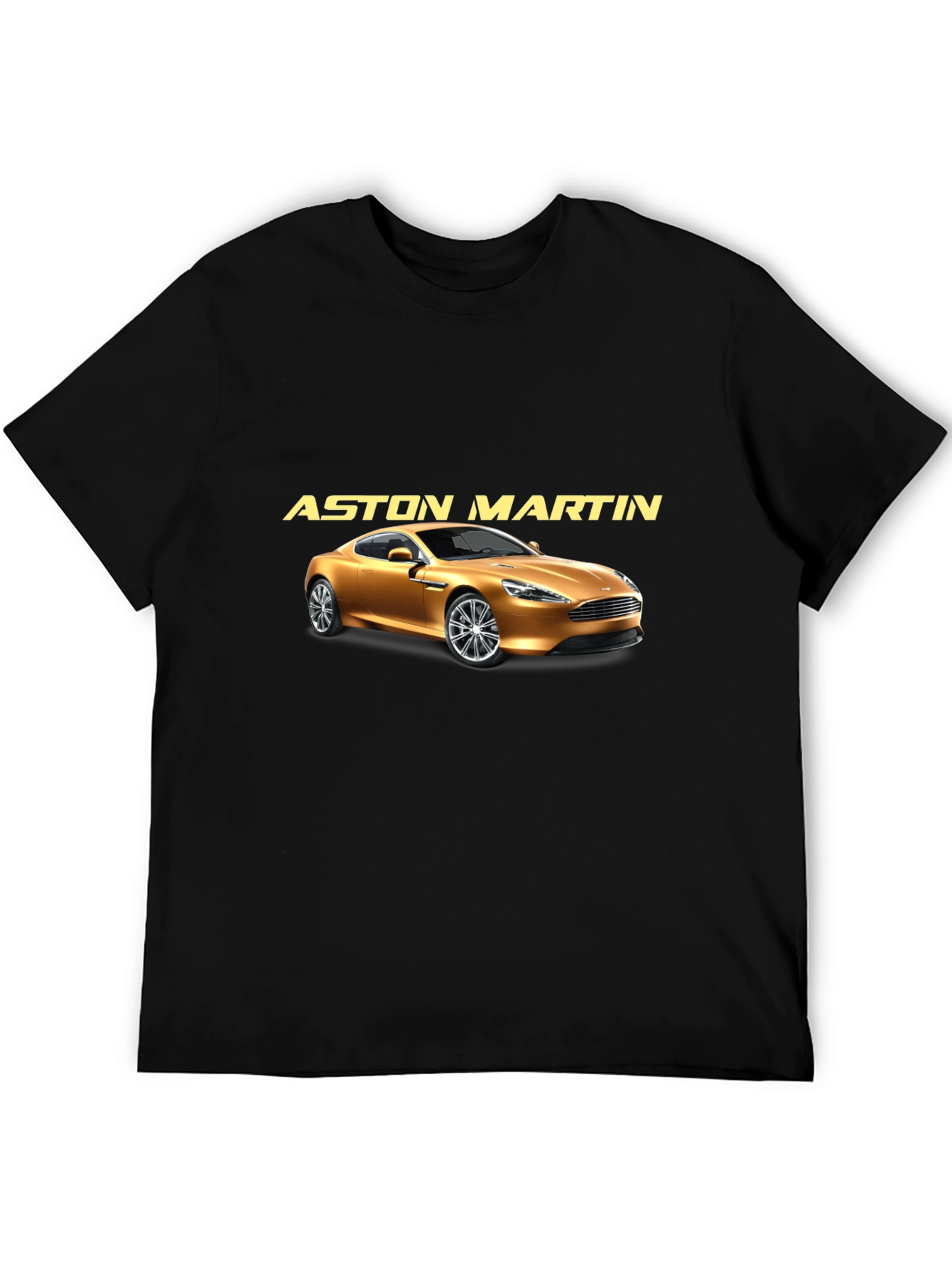 Aston Martin Car Graphic Tee - Black Cotton