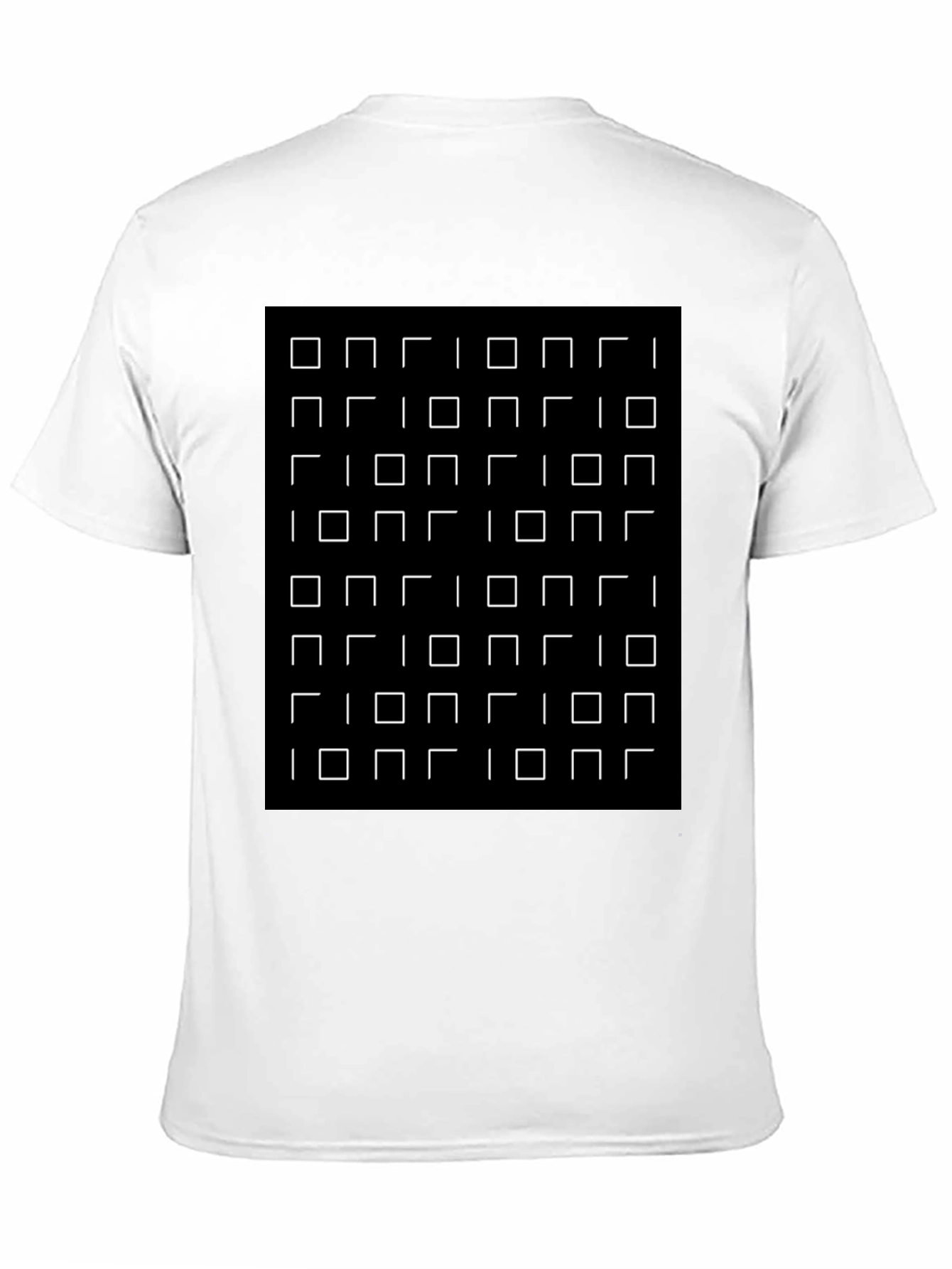 Optical Illusion Square Grid Black T-Shirt