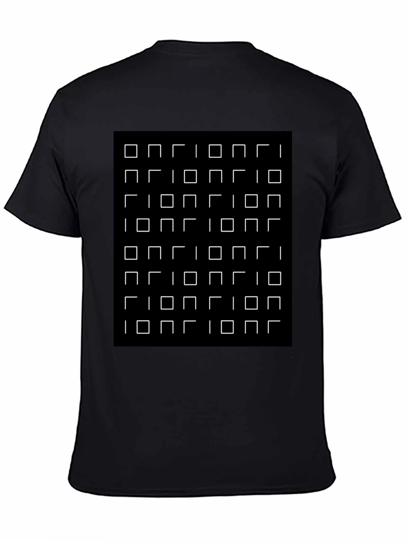 Optical Illusion Square Grid Black T-Shirt