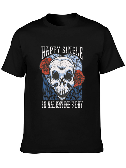 Happy Single Valentines Day Skull T-Shirt