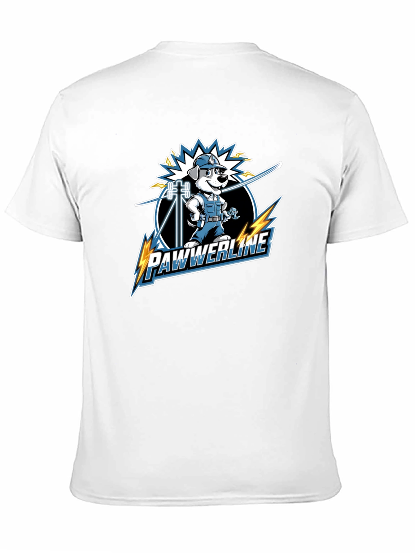 Pawwerline Electrician Dog Graphic T-Shirt