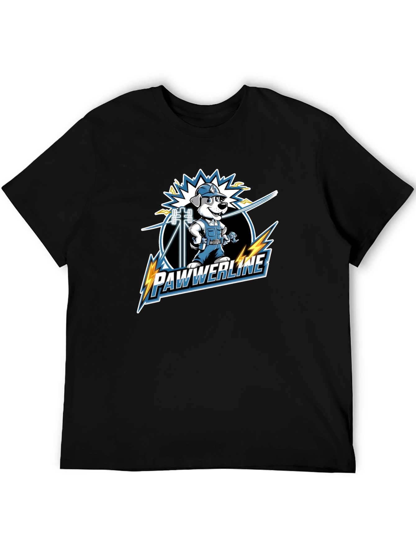 Pawwerline Electrician Dog Graphic T-Shirt
