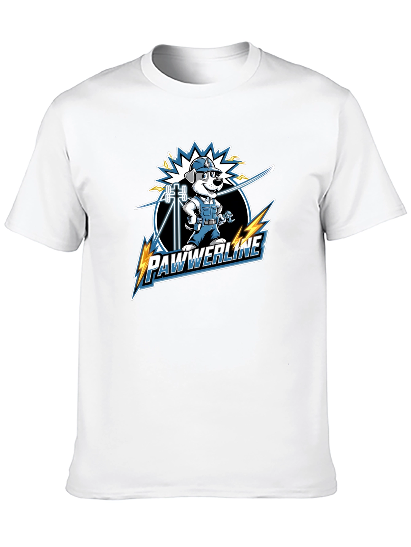 Pawwerline Electrician Dog Graphic T-Shirt