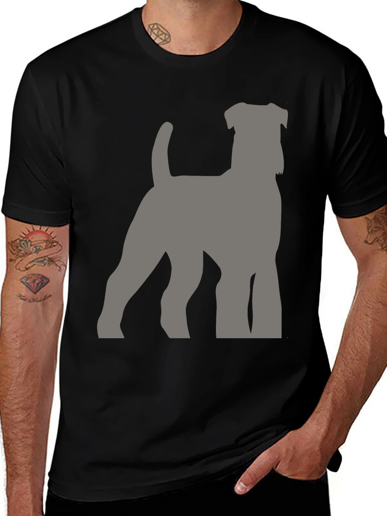 Dog Breed Silhouette Graphic Tee - Black