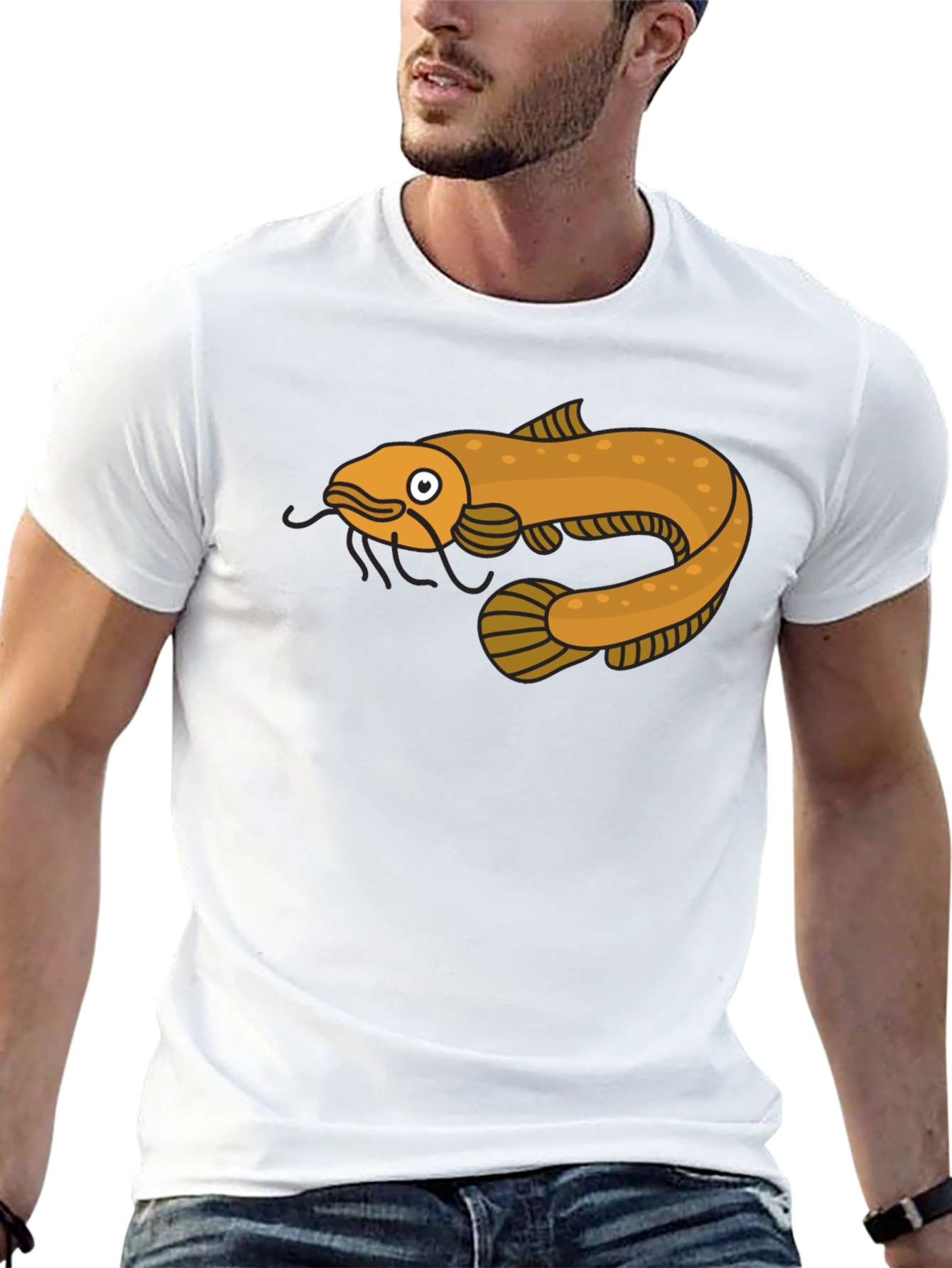 Cool Catfish Graphic T-Shirt - Black Cotton Tee
