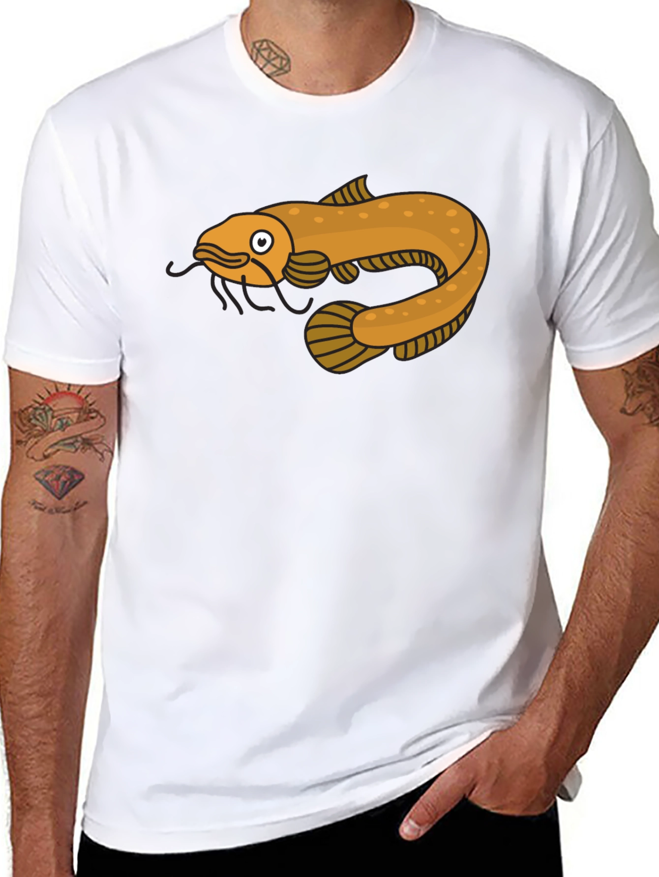 Cool Catfish Graphic T-Shirt - Black Cotton Tee