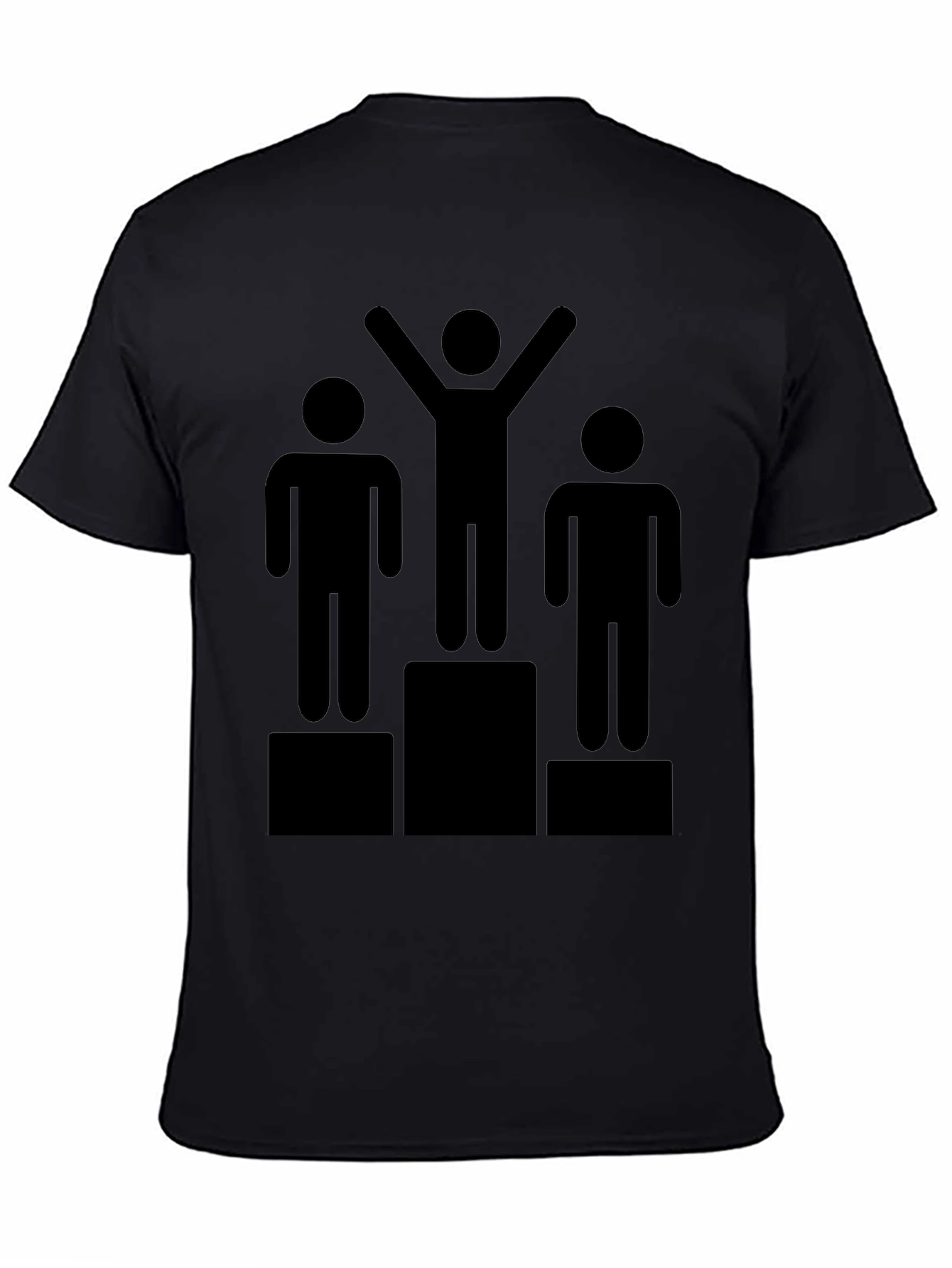 Winners Podium Graphic Tee - Black Cotton T-Shirt