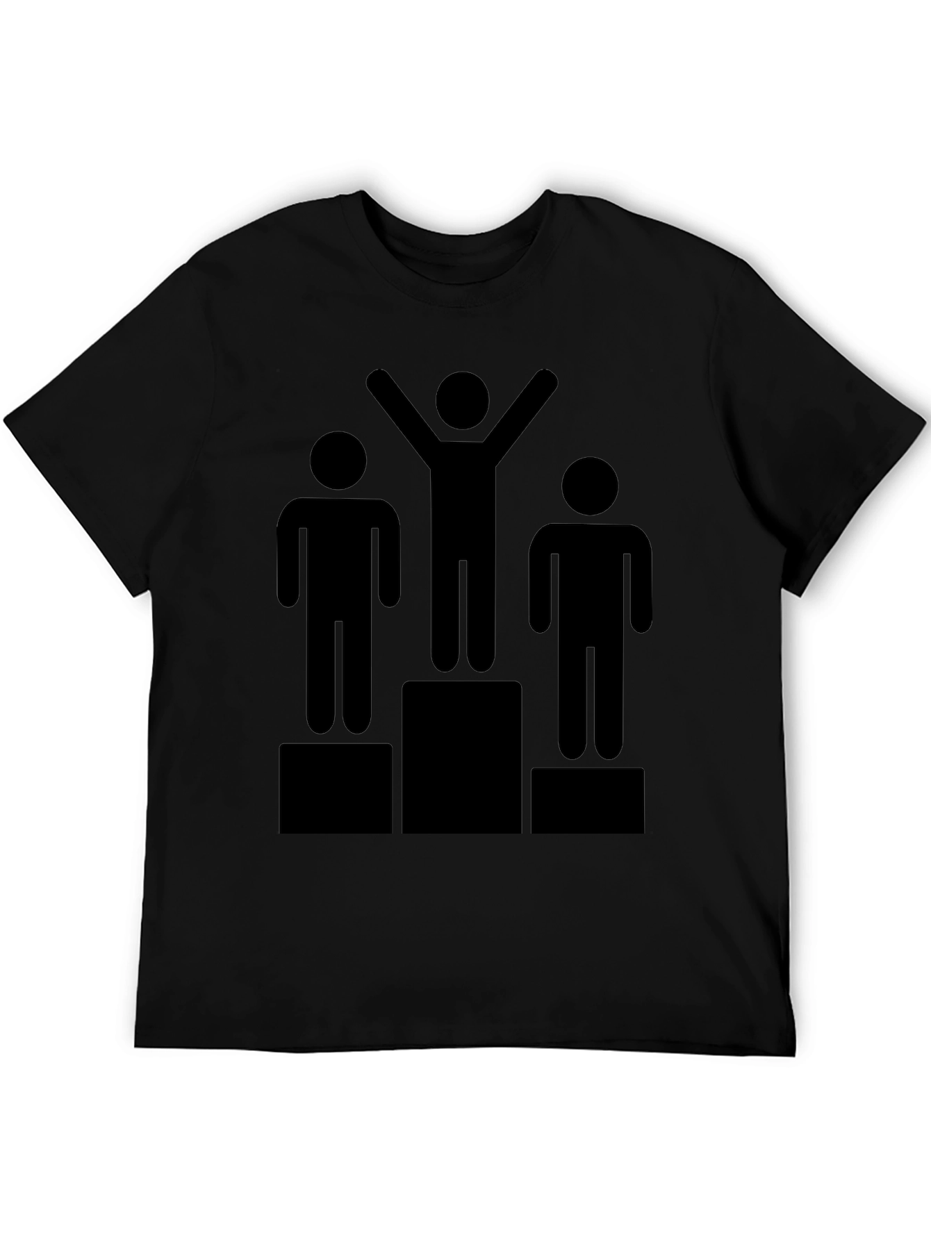 Winners Podium Graphic Tee - Black Cotton T-Shirt