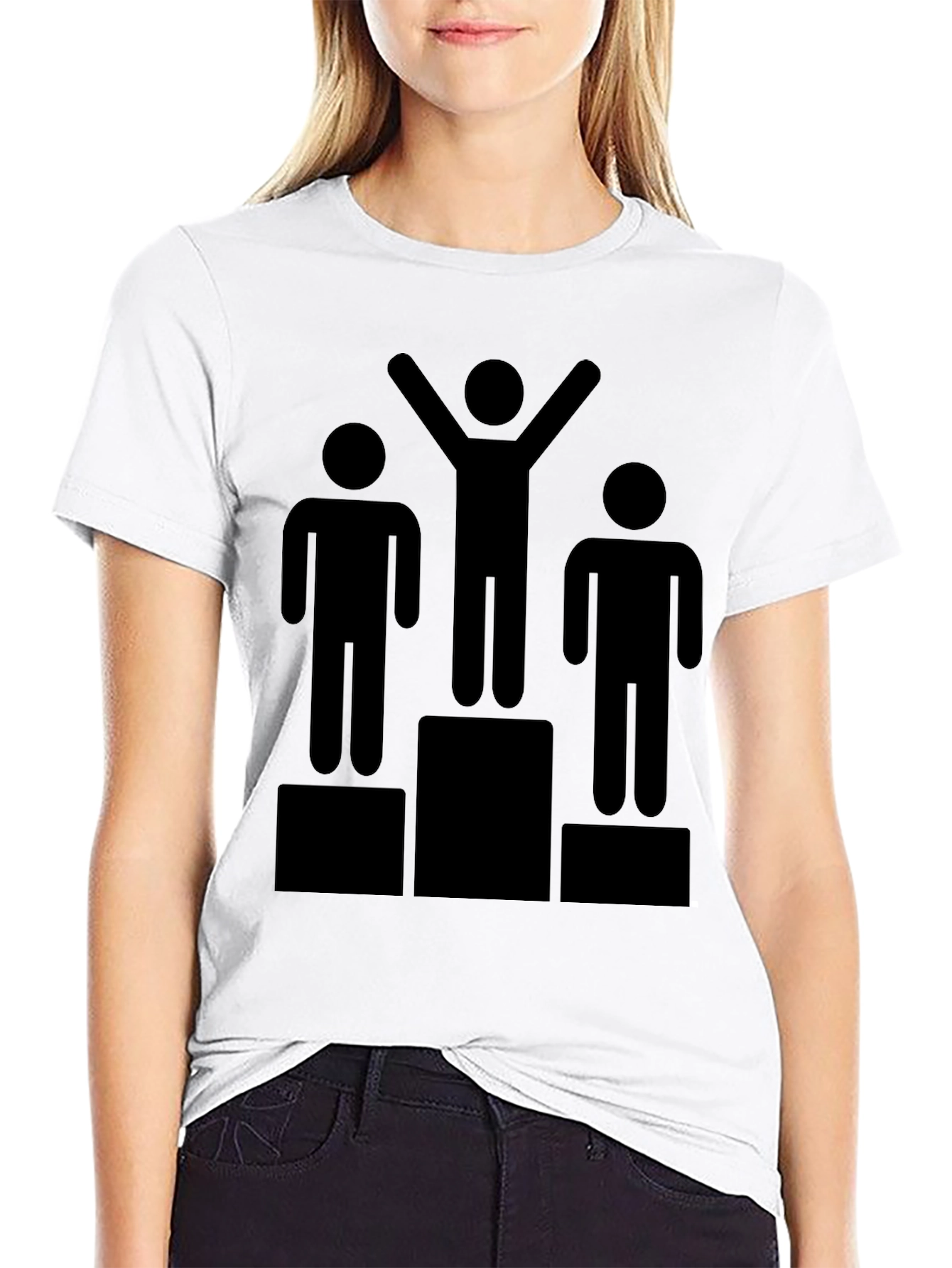 Winners Podium Graphic Tee - Black Cotton T-Shirt