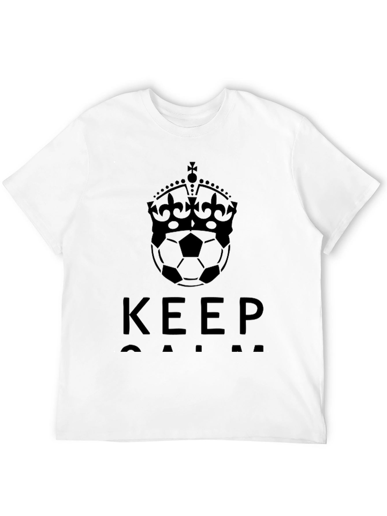 Keep Calm Soccer Crown Black T-Shirt