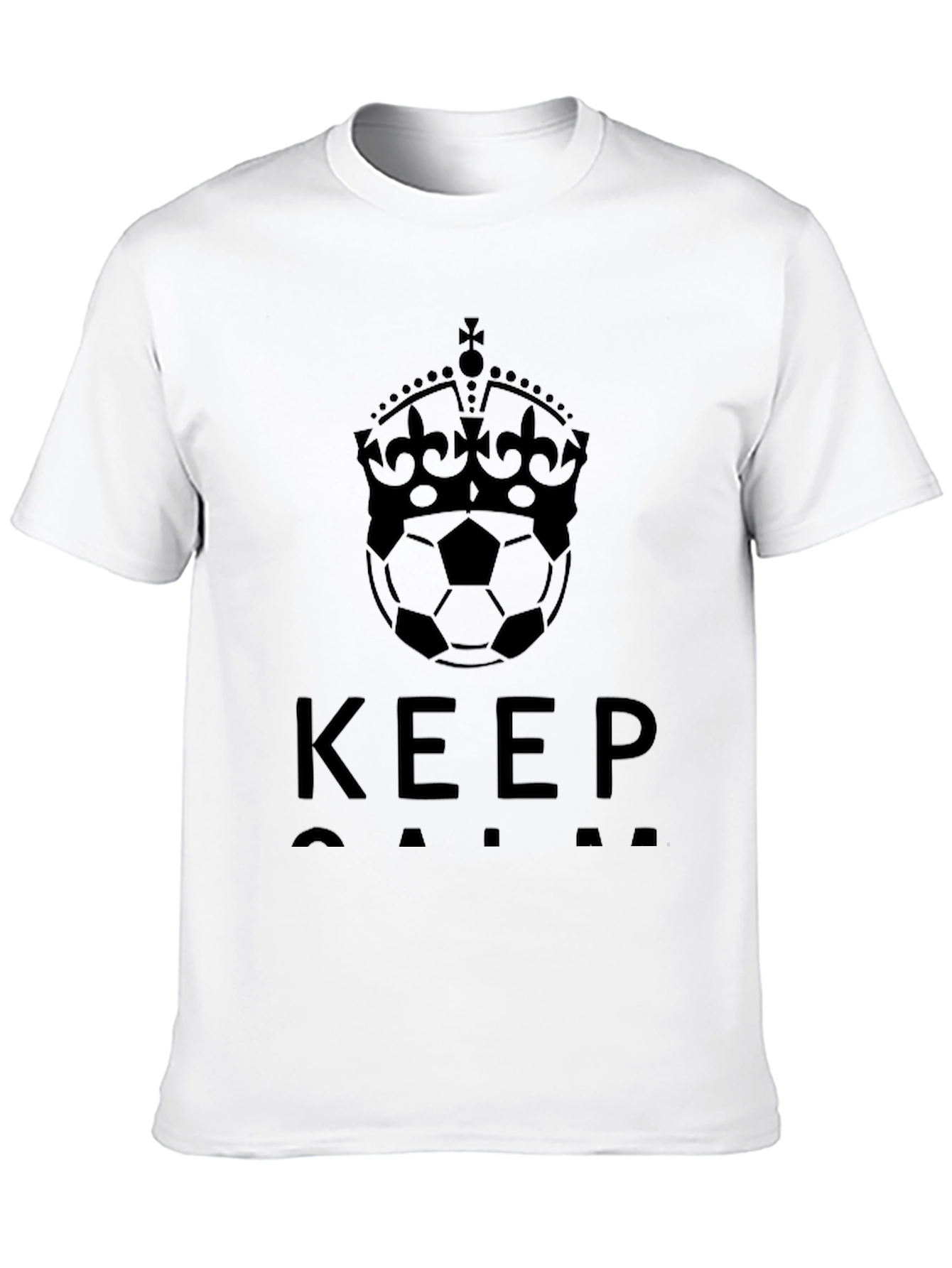 Keep Calm Soccer Crown Black T-Shirt