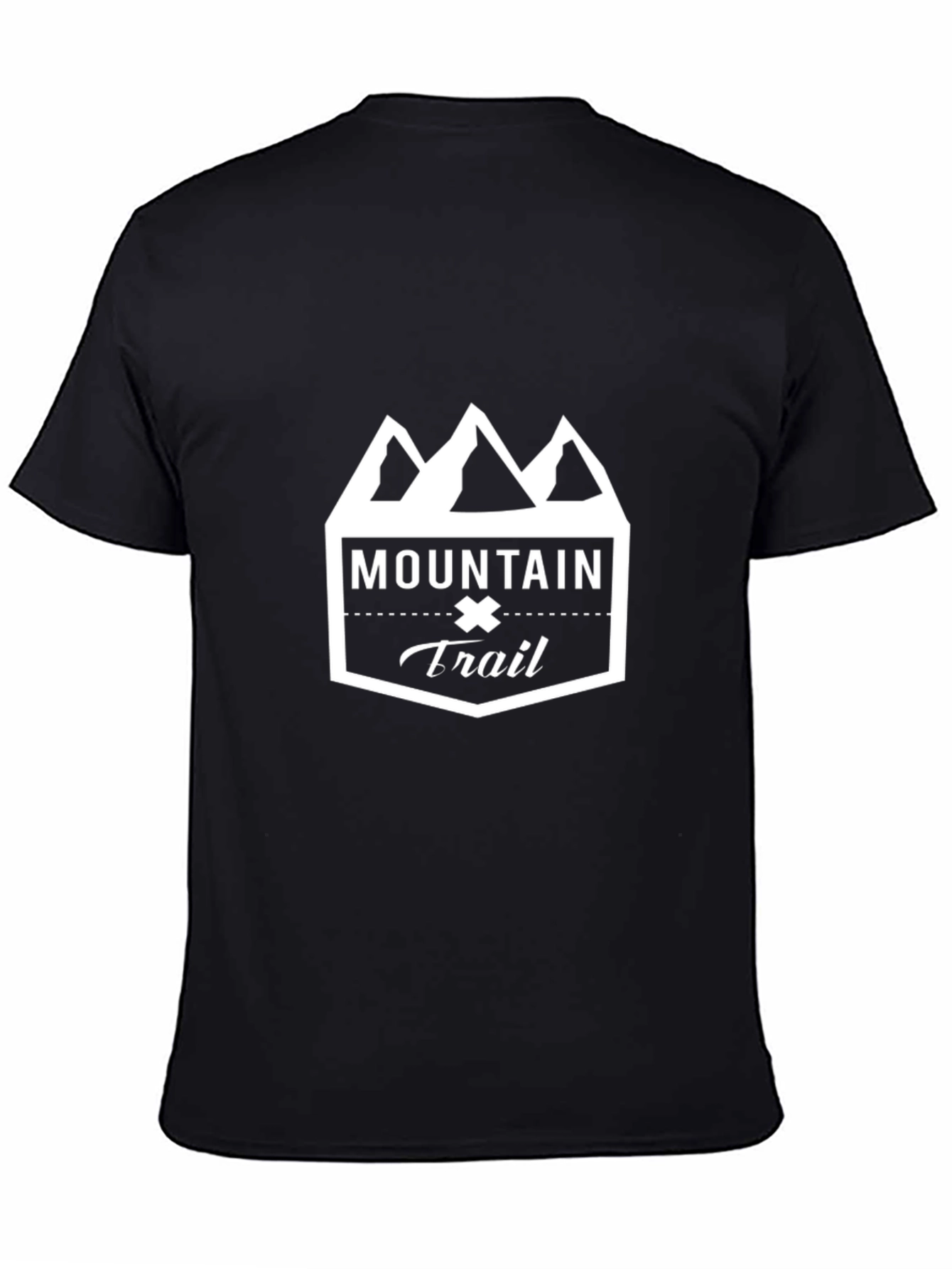 Mountain Trail Graphic Tee - Black Cotton Shirt