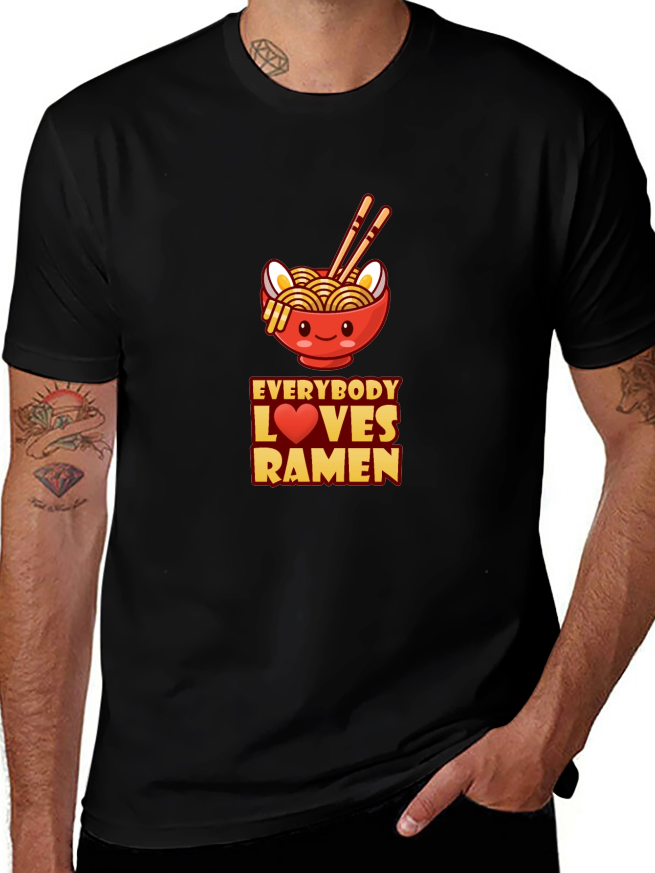 Everybody Loves Ramen T-Shirt - Cute Noodle Bowl Design