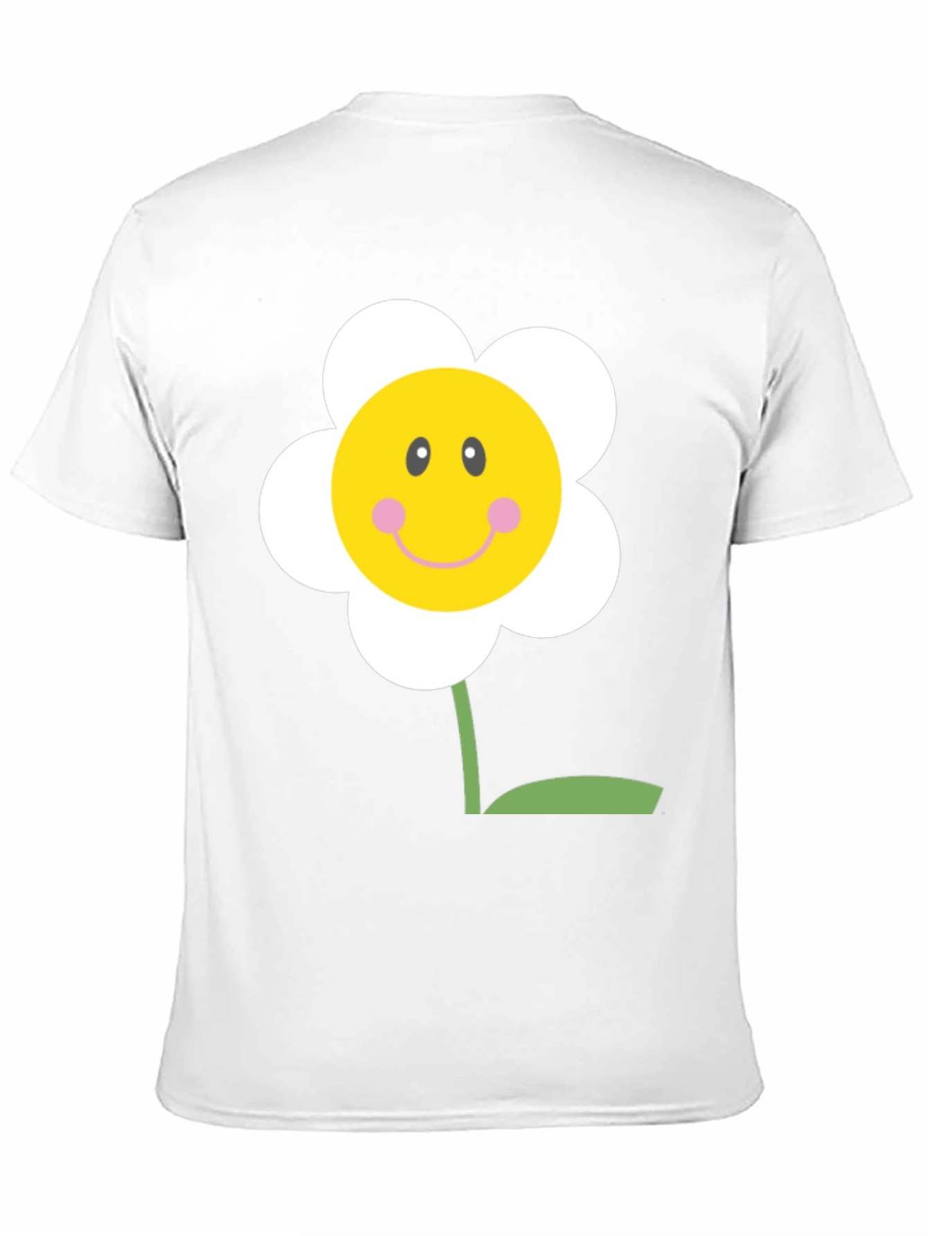 Happy Flower Graphic Tee - Black Cotton Shirt