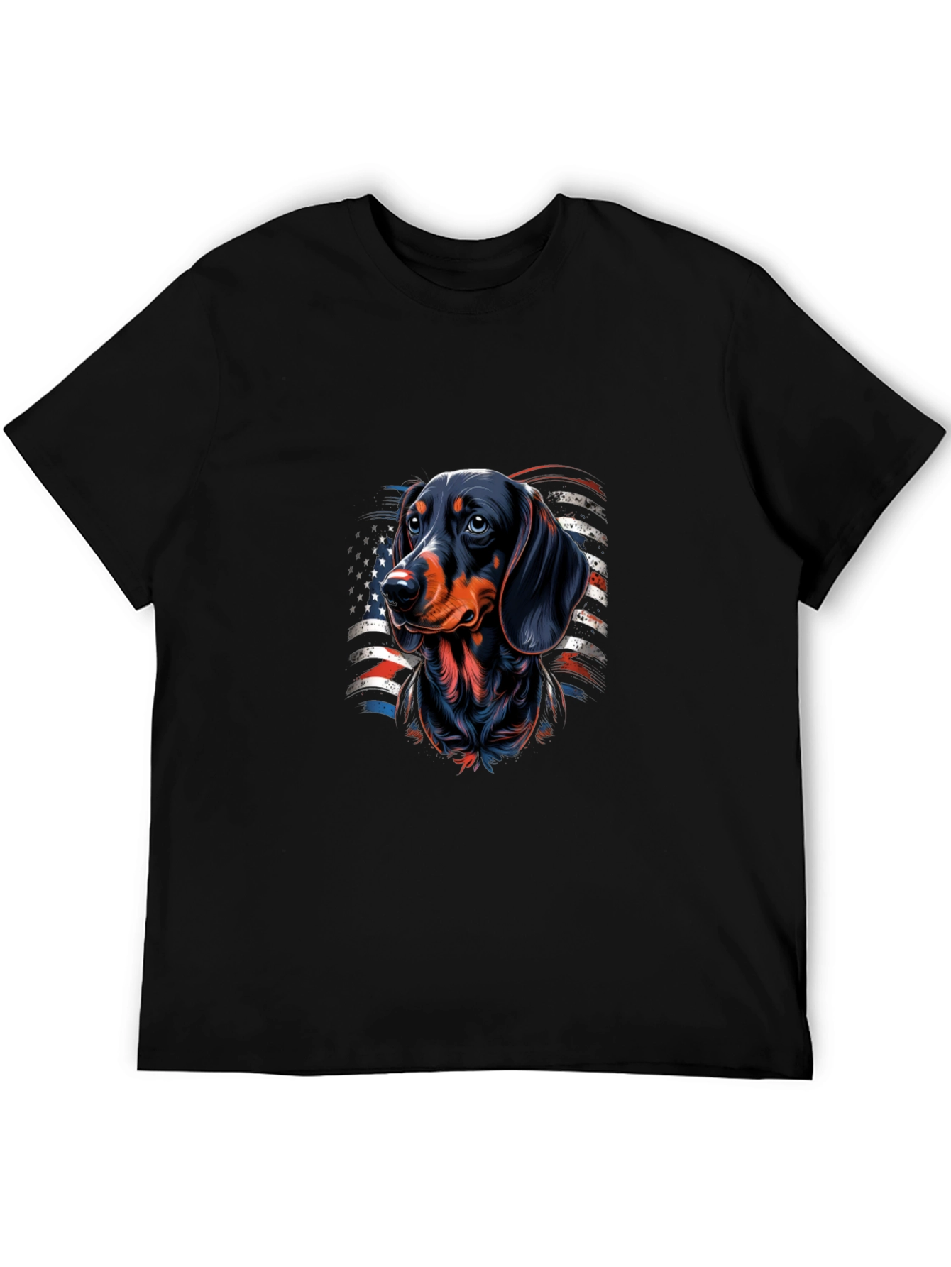 Dachshund USA Flag Graphic T-Shirt