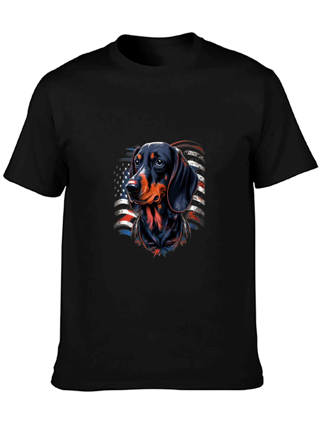 Dachshund USA Flag Graphic T-Shirt