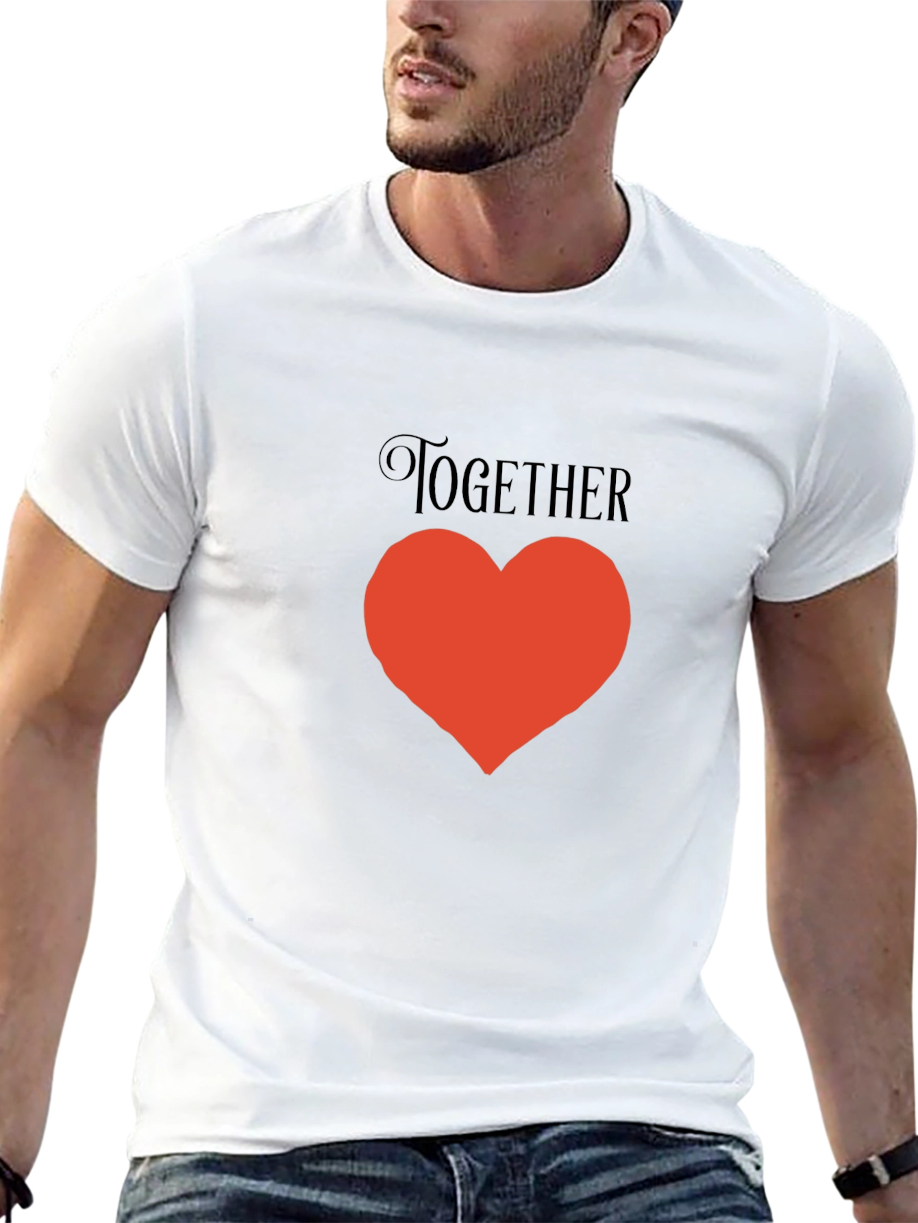Together Heart Graphic Black T-Shirt