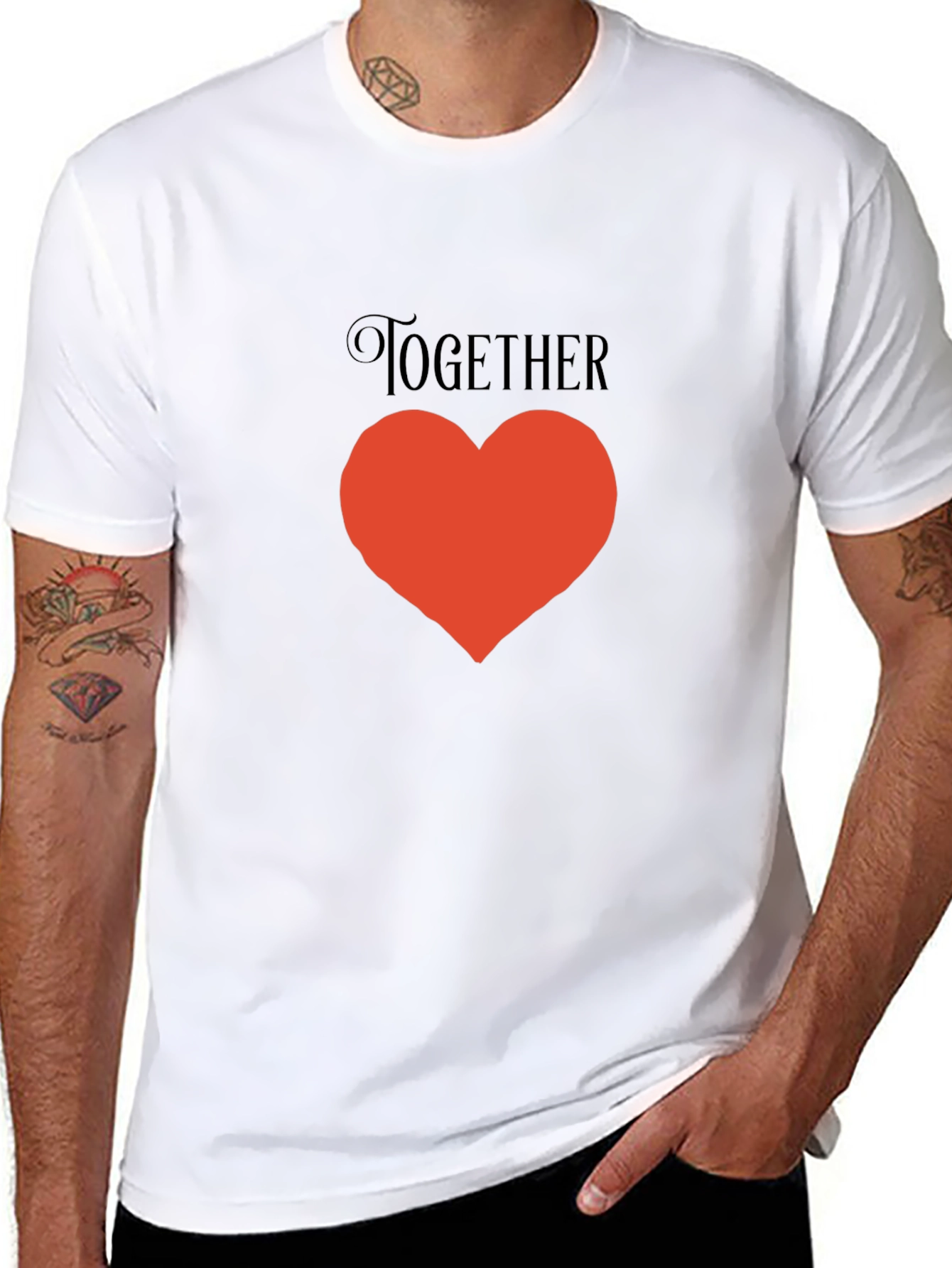 Together Heart Graphic Black T-Shirt