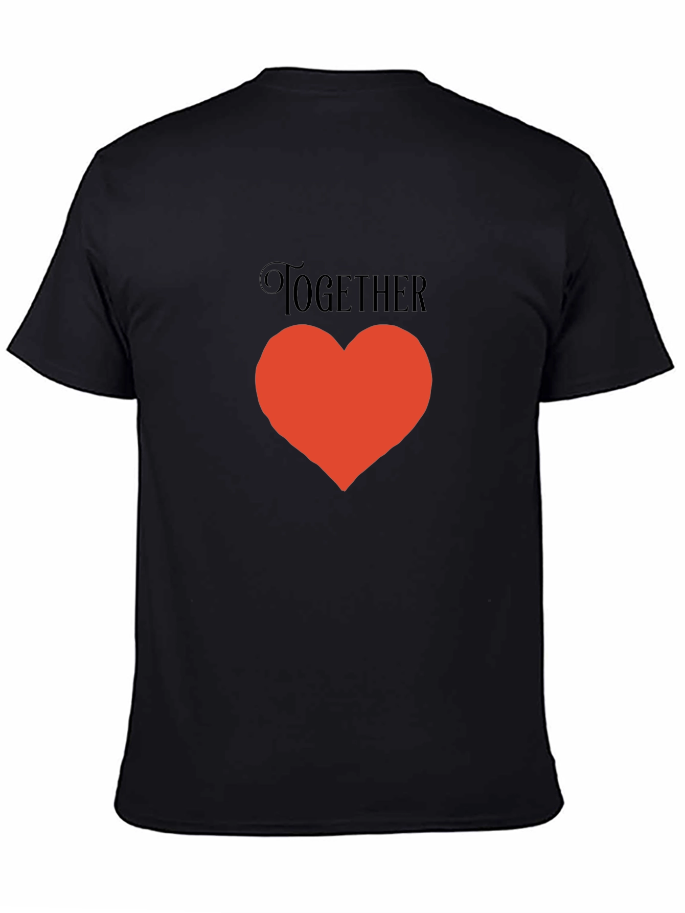 Together Heart Graphic Black T-Shirt