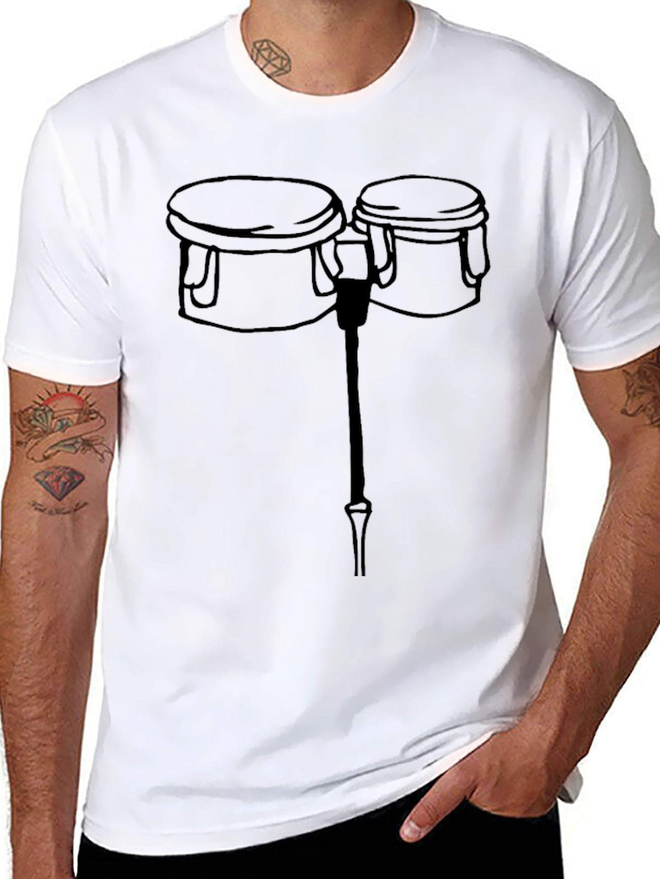 Bongo Drum Graphic Tee - Black T-Shirt