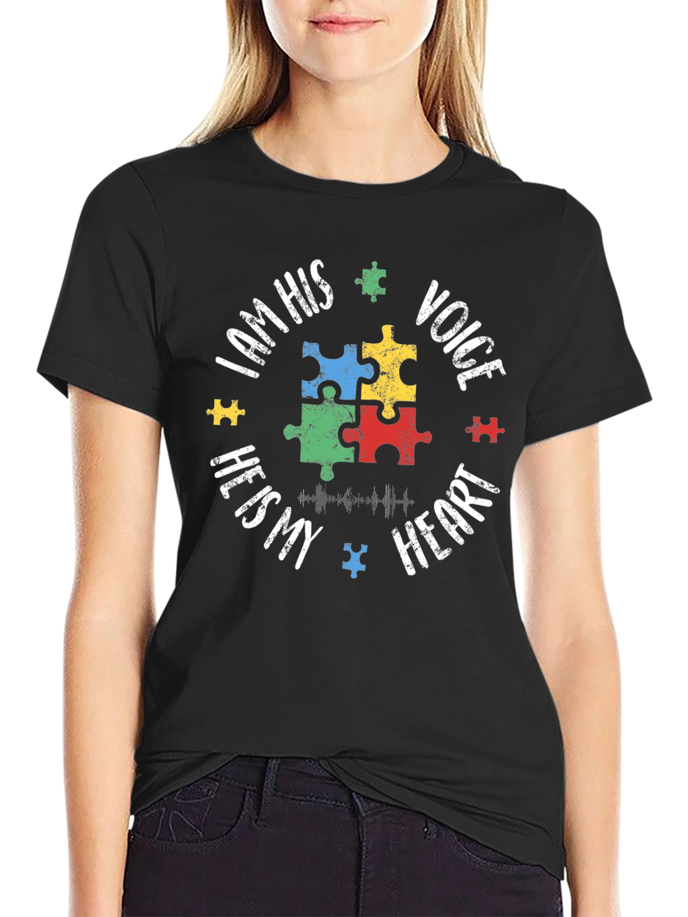 Autism Awareness Puzzle Piece T-Shirt - Voice Heart